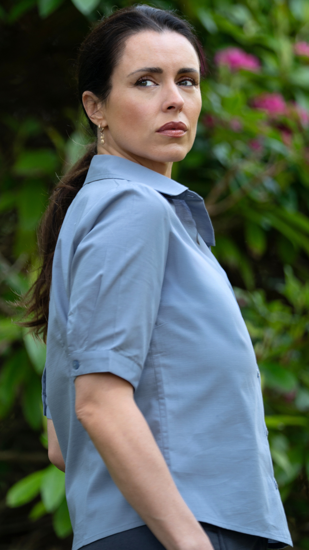 Workwear Chic: Sustainable Grey Mist Linen Shirt
