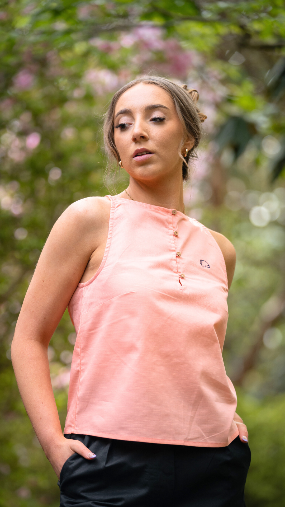 Wild Rose Harmony Halter Cami Top For Women