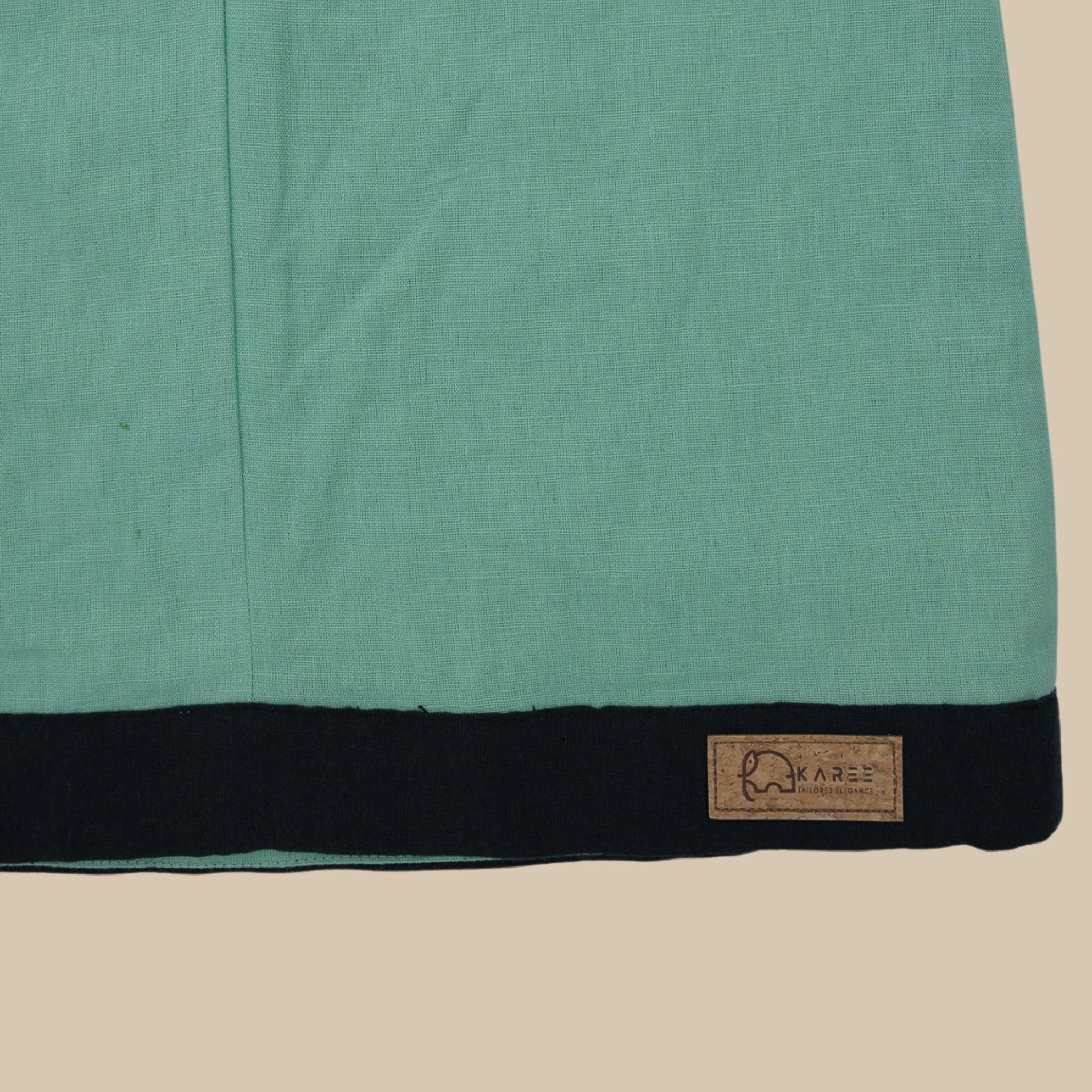 Neptune Green Linen Cotton Frock for Girls | Karee Sustainable Kidswear Kids Karee