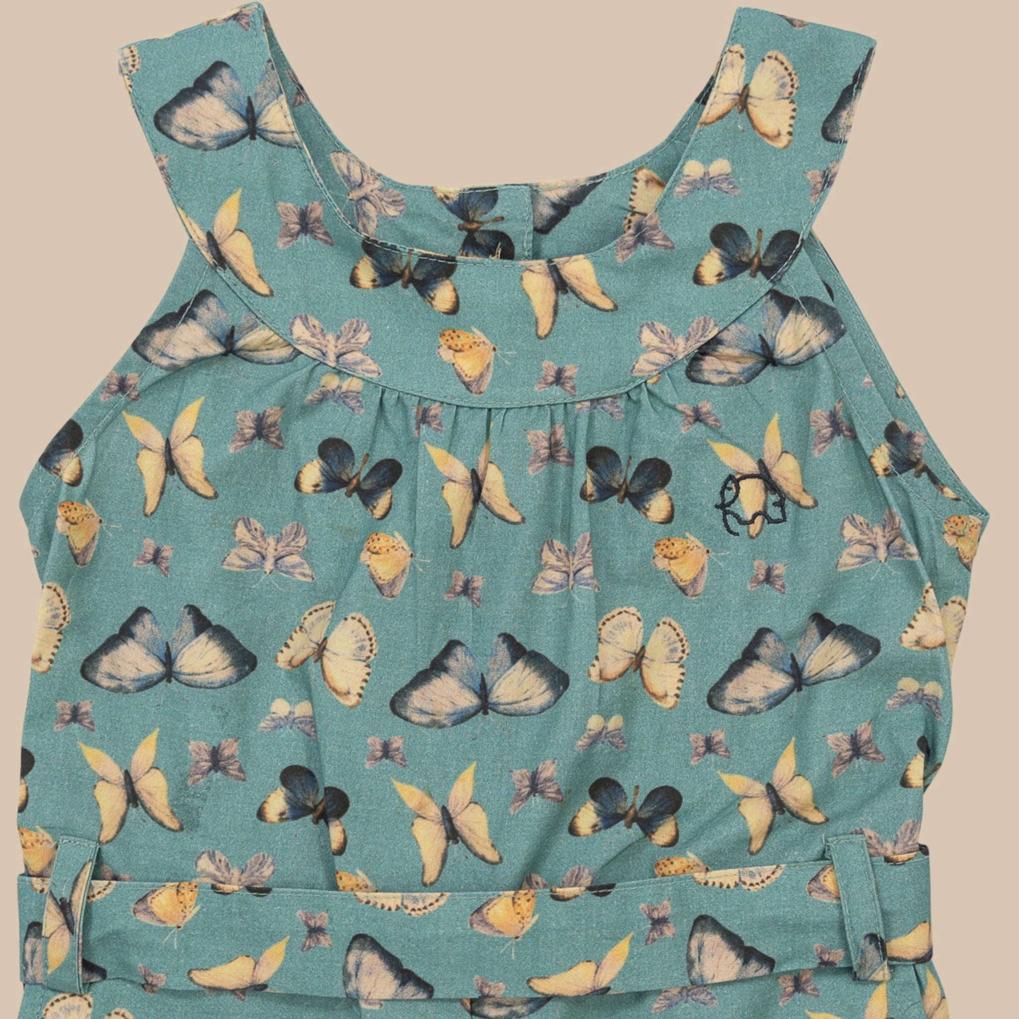 Surf Blue Cotton Play Suit for Girls | Karee Sustainable Kidswear Kids Karee