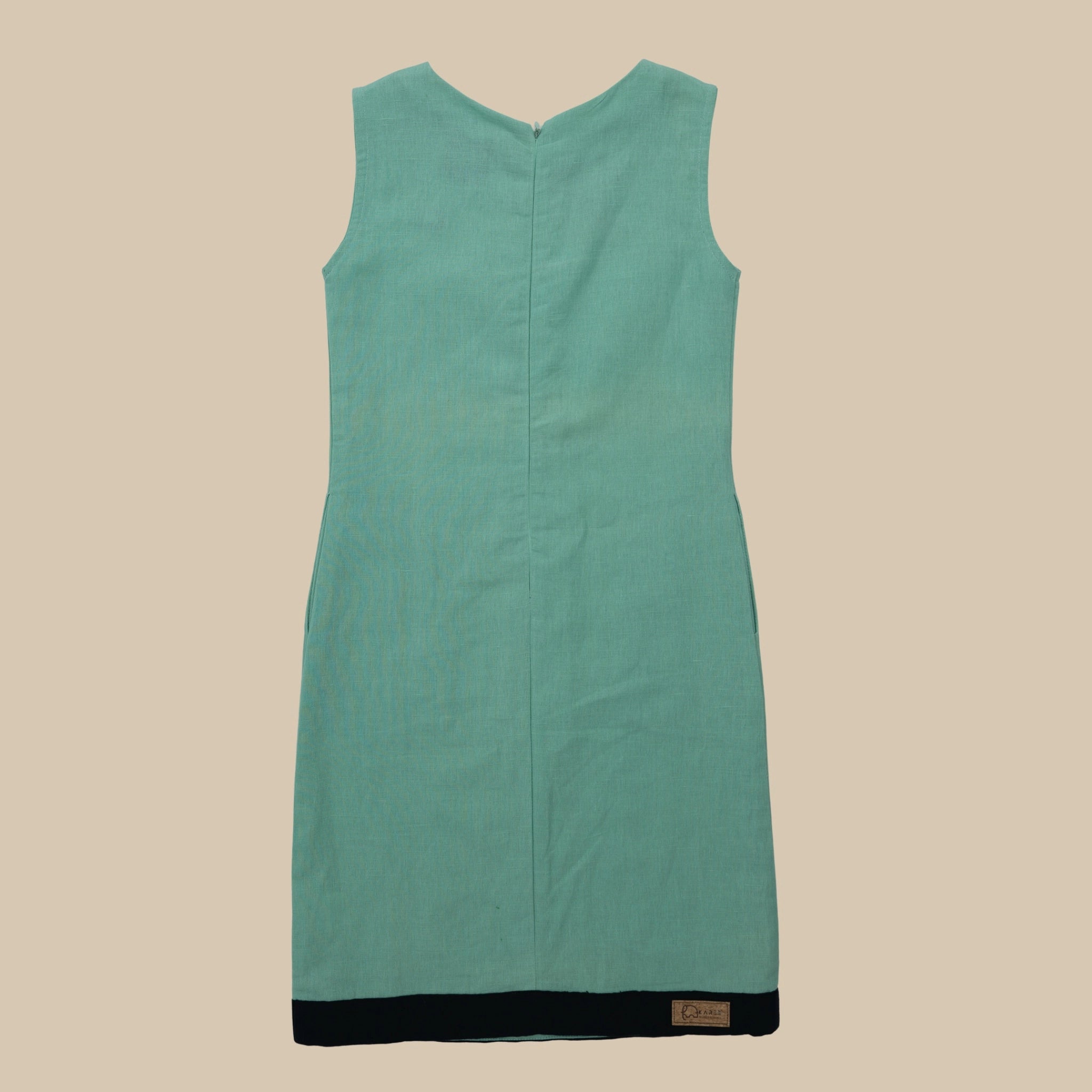 Neptune Green Linen Cotton Frock for Girls | Karee Sustainable Kidswear Kids Karee