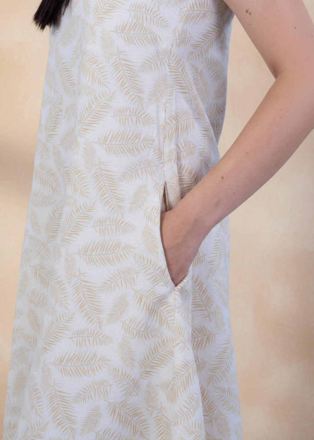 Mystic Serenity High-Low Linen-Cotton Dress | Karee Sustainable Fashion