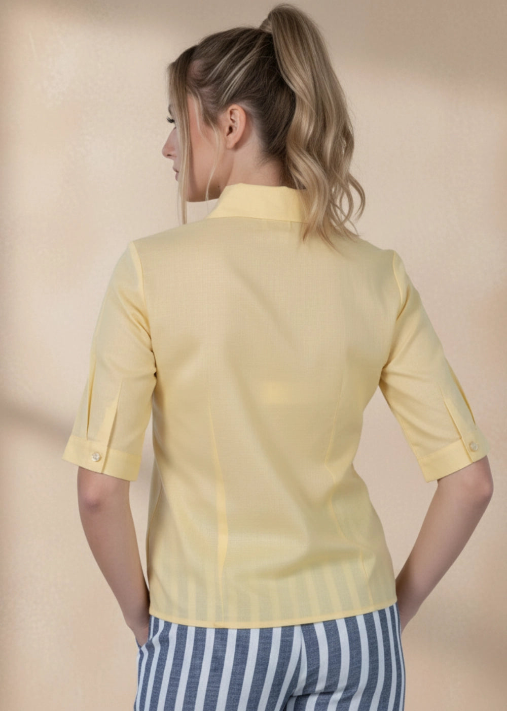 Sunlit Breeze Yellow Linen-Cotton Shirt | Karee Sustainable Fashion