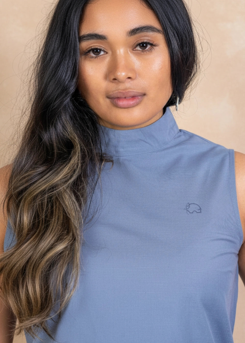 Classic Grey Sleeveless Linen-Cotton Top | Karee Sustainable Fashion