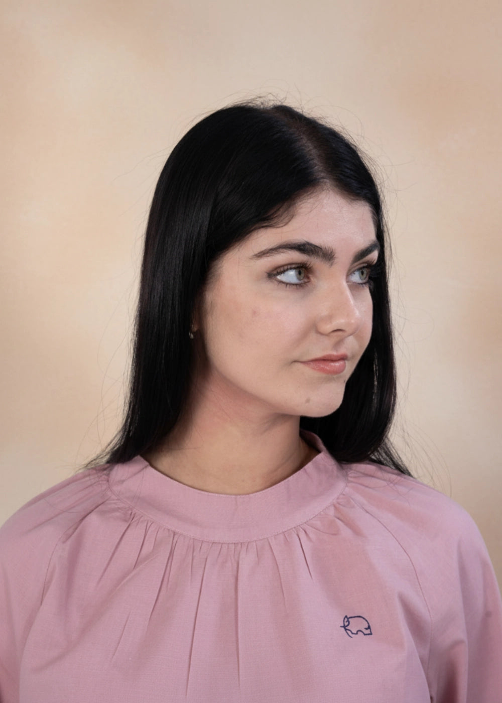 Flamingo Rose 3/4 Sleeve Linen-Cotton Top | Karee Sustainable Fashion