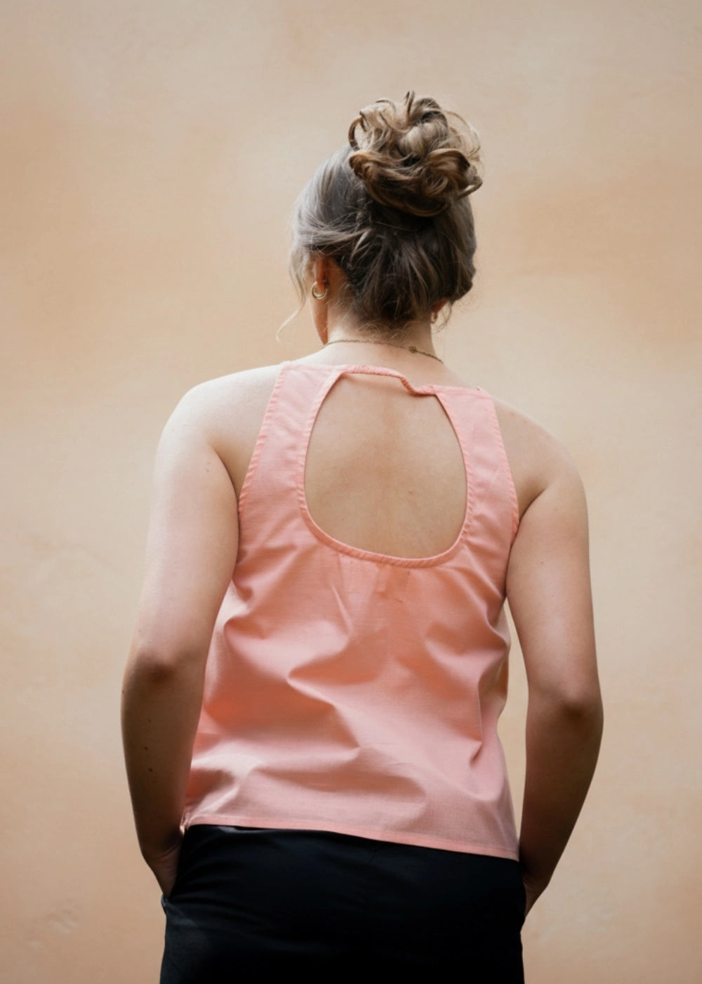 Wild Rose Harmony Halter Cami Linen-Cotton Top | Karee Sustainable Fashion