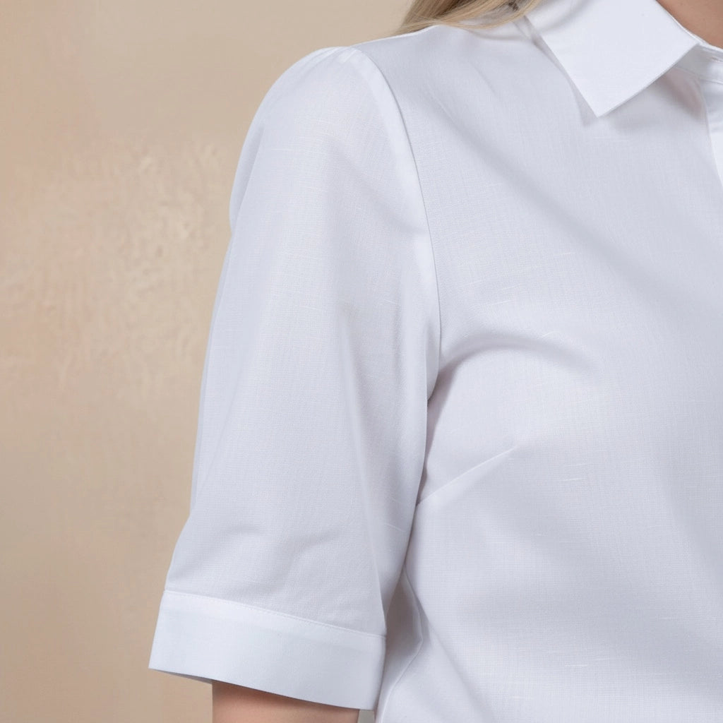 Pure Elegance White Linen-Cotton Shirt | Karee Sustainable Fashion Women Karee
