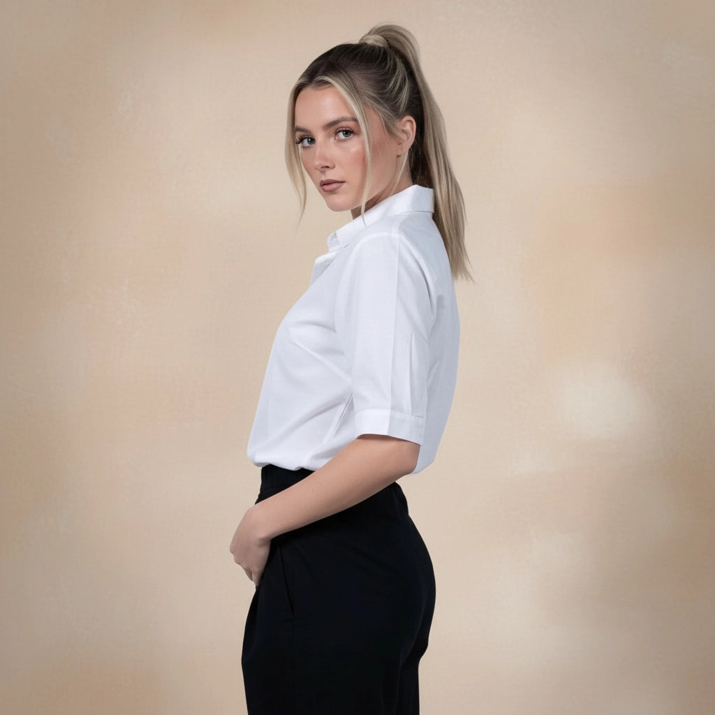 Pure Elegance White Linen-Cotton Shirt | Karee Sustainable Fashion Women Karee