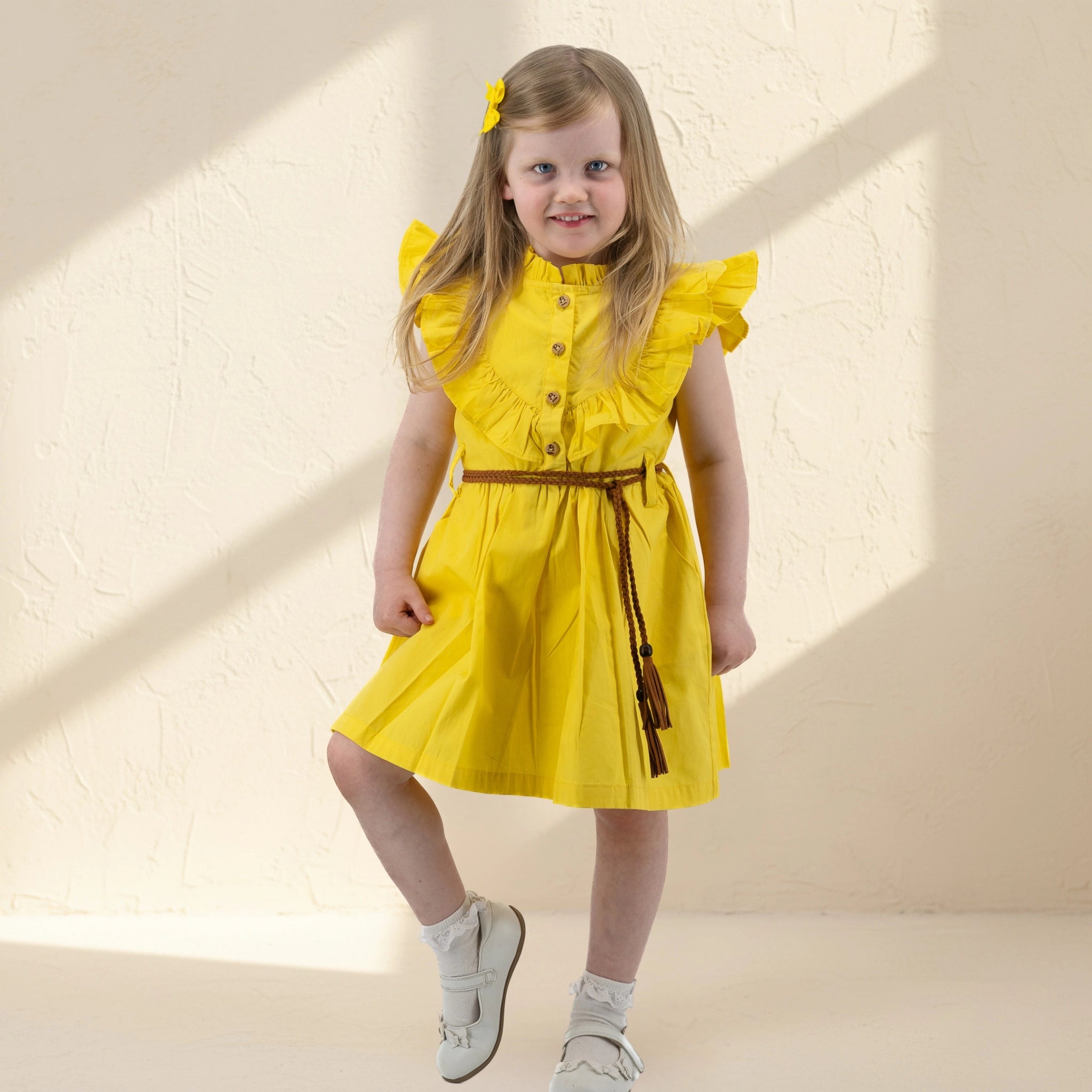 Yellow Cotton Dress for Girls | Karee Sustainable Kidswear Kids Karee