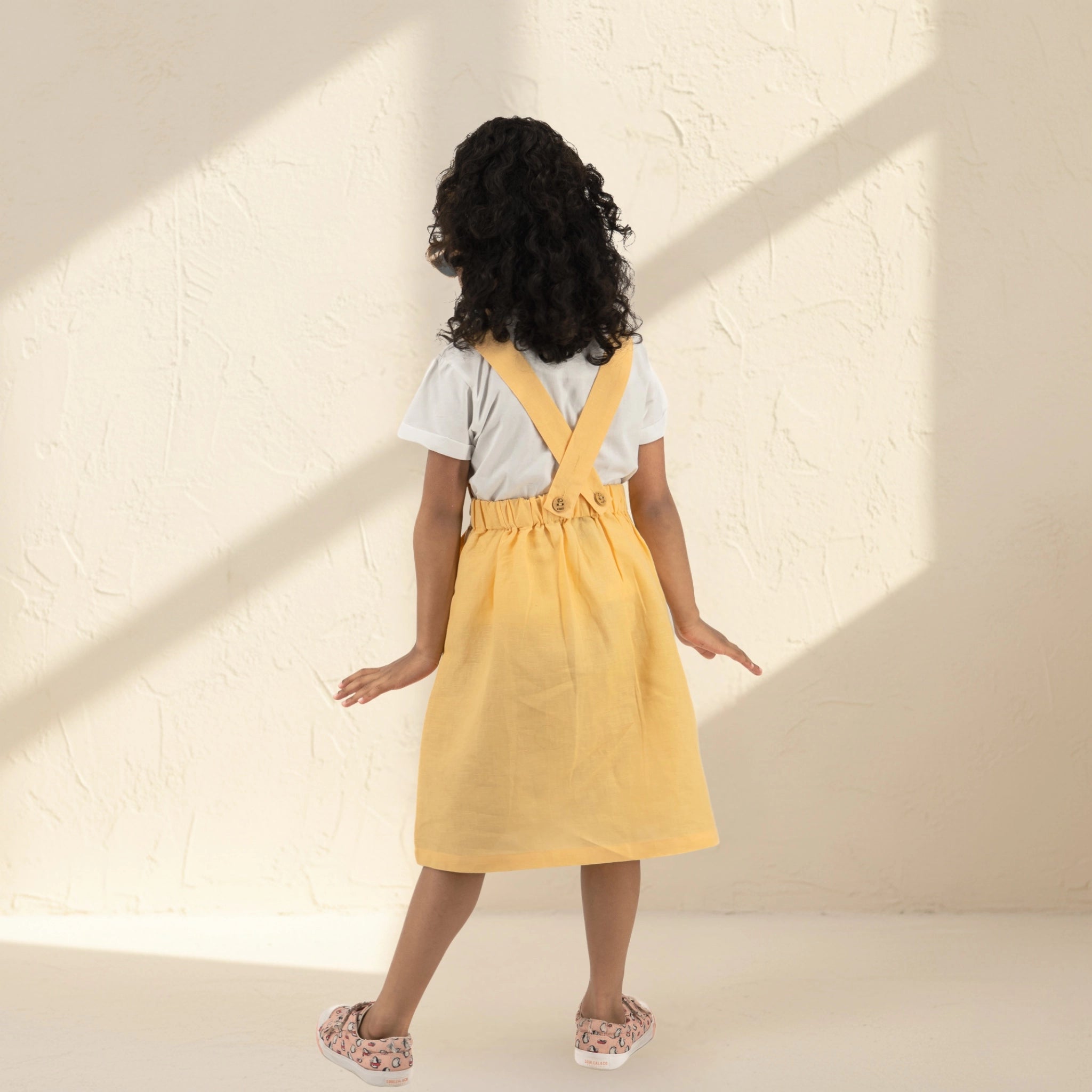 Ebony Linen Cotton Pinafore for Girls | Karee Sustainable Kidswear Kids Karee