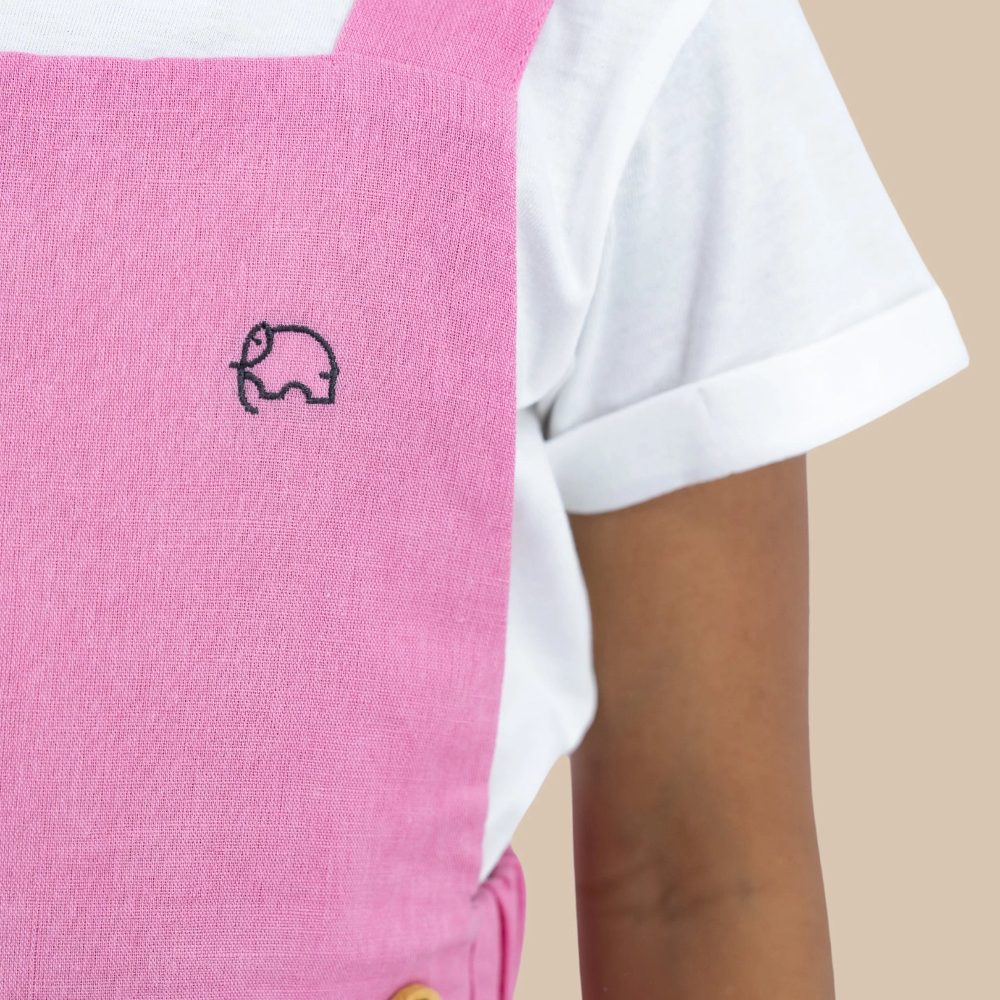 Cashmere Rose Linen Pinafore for Girls Kids Karee