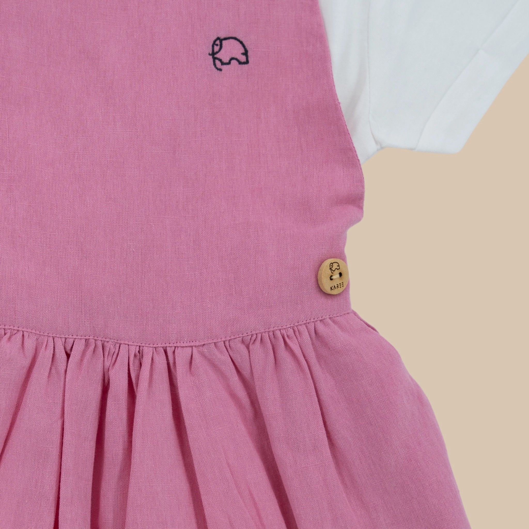 Cashmere Rose Linen Pinafore for Girls Kids Karee