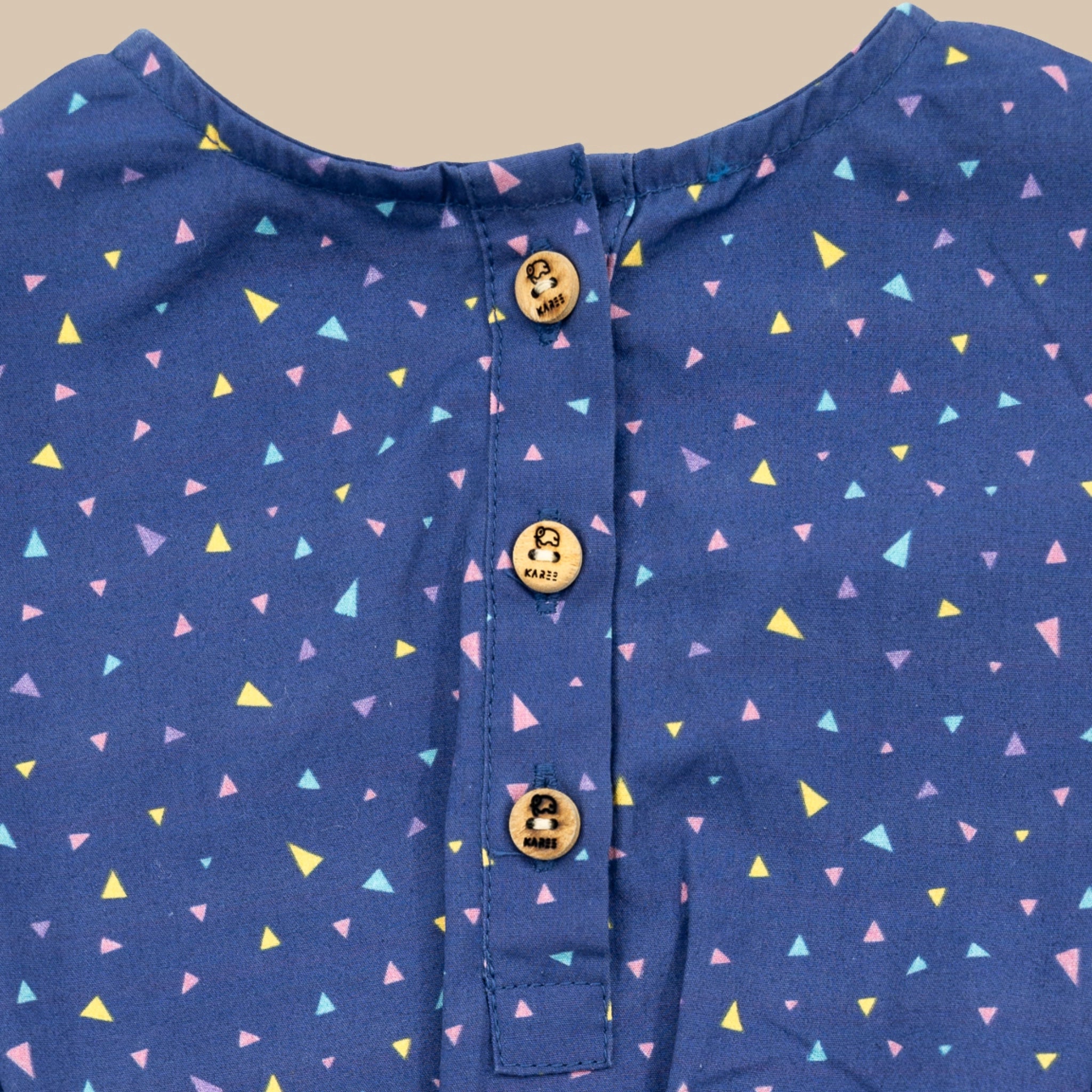 Estate Blue Cotton Jumpsuit for Girls | Karee Sustainable Kidswear