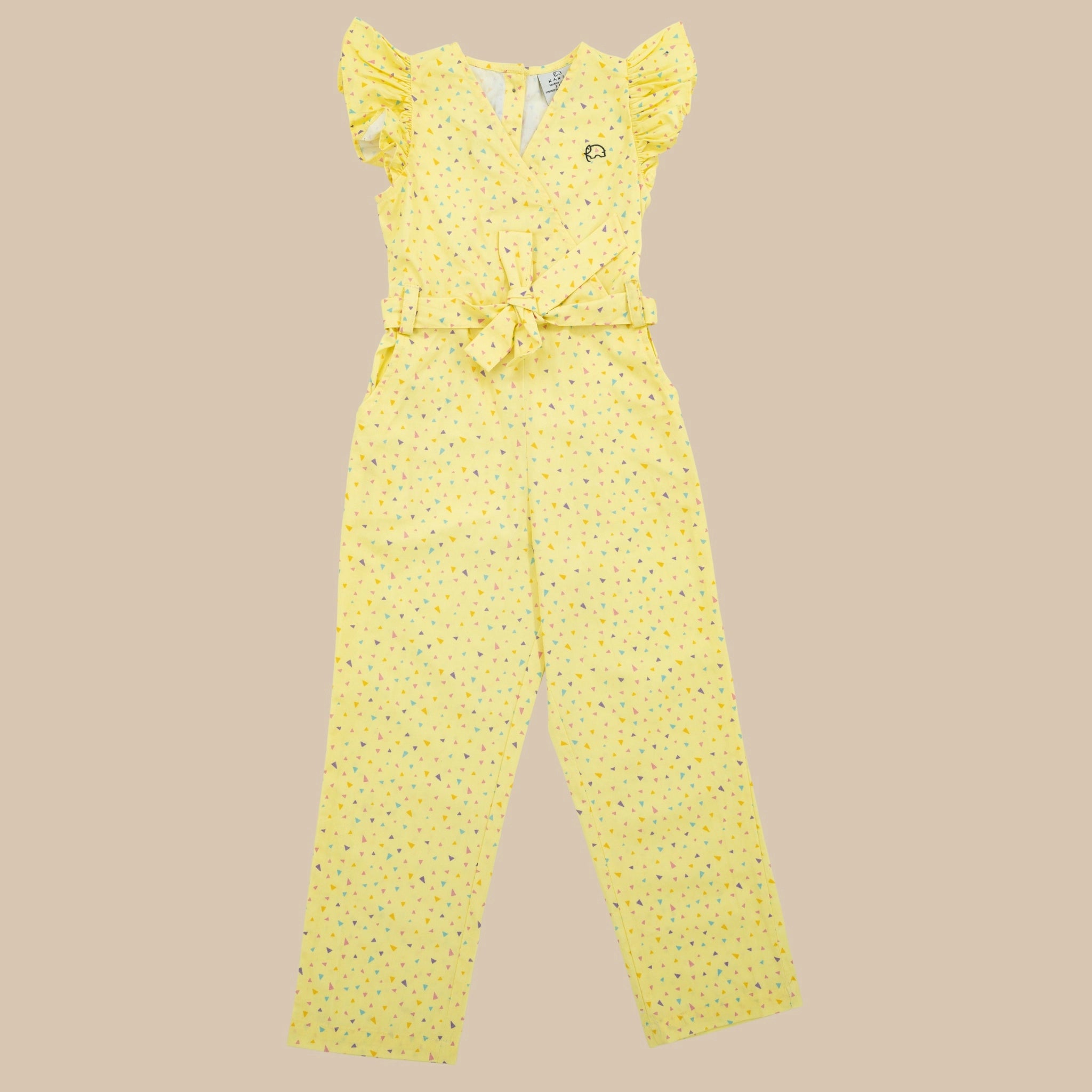 Lemon Meringue Cotton Jumpsuit for Girls | Karee Sustainable Kidswear Kids Karee