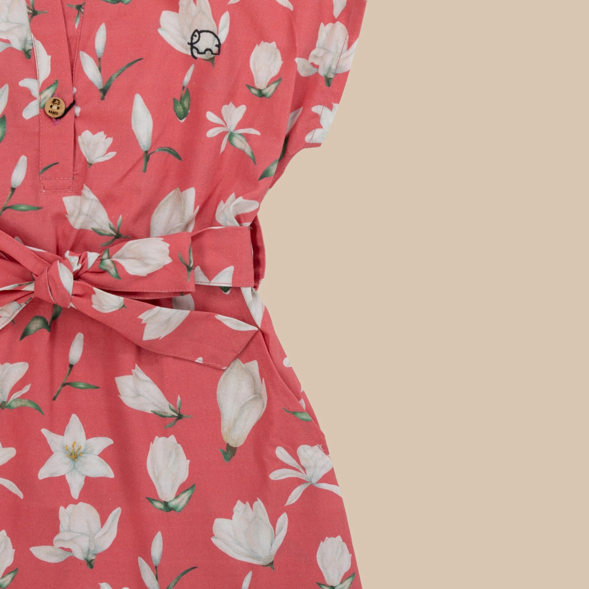 Mineral Red Cotton Shirt Dress for Girls | Karee Sustainable Kidswear Kids Karee