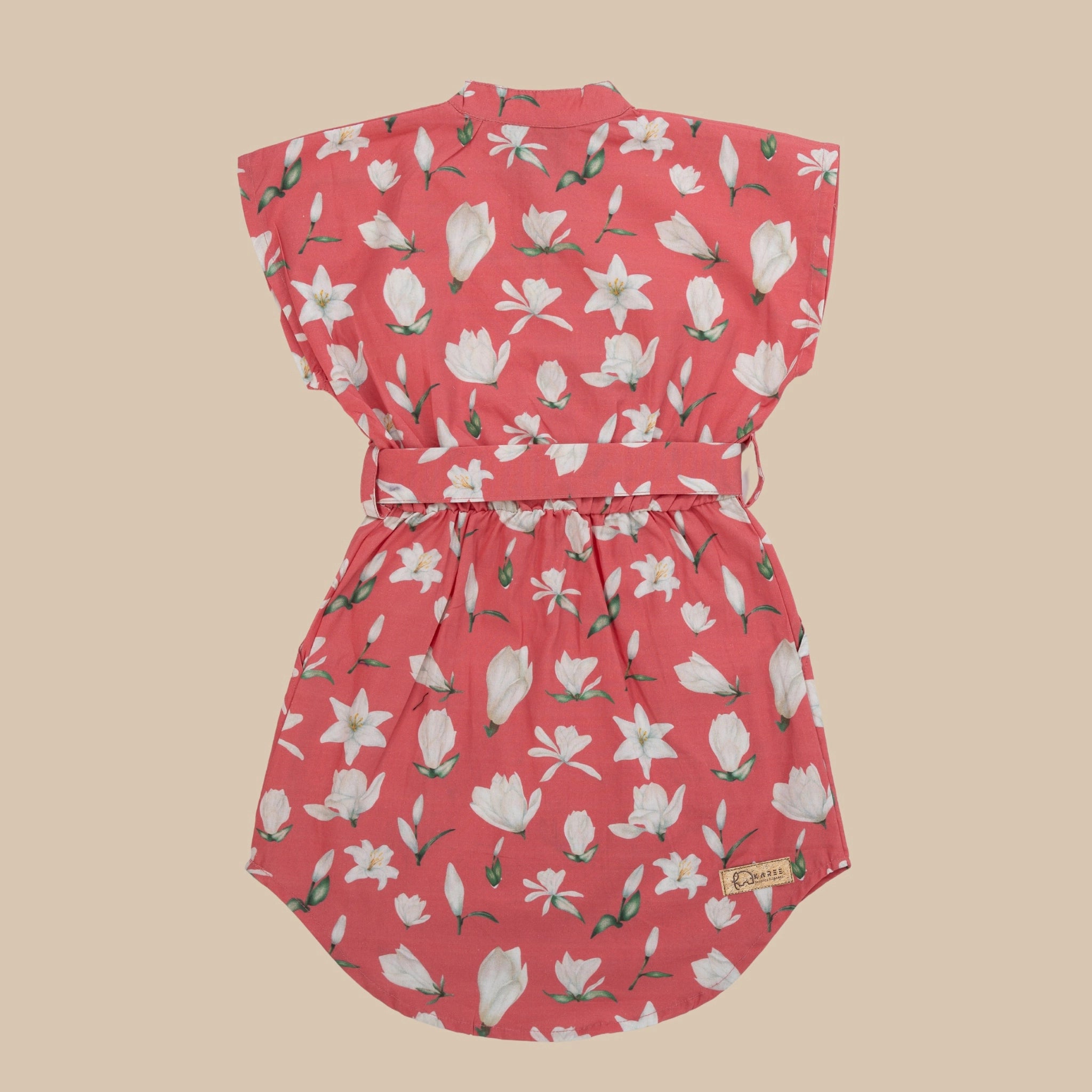 Mineral Red Cotton Shirt Dress for Girls | Karee Sustainable Kidswear Kids Karee