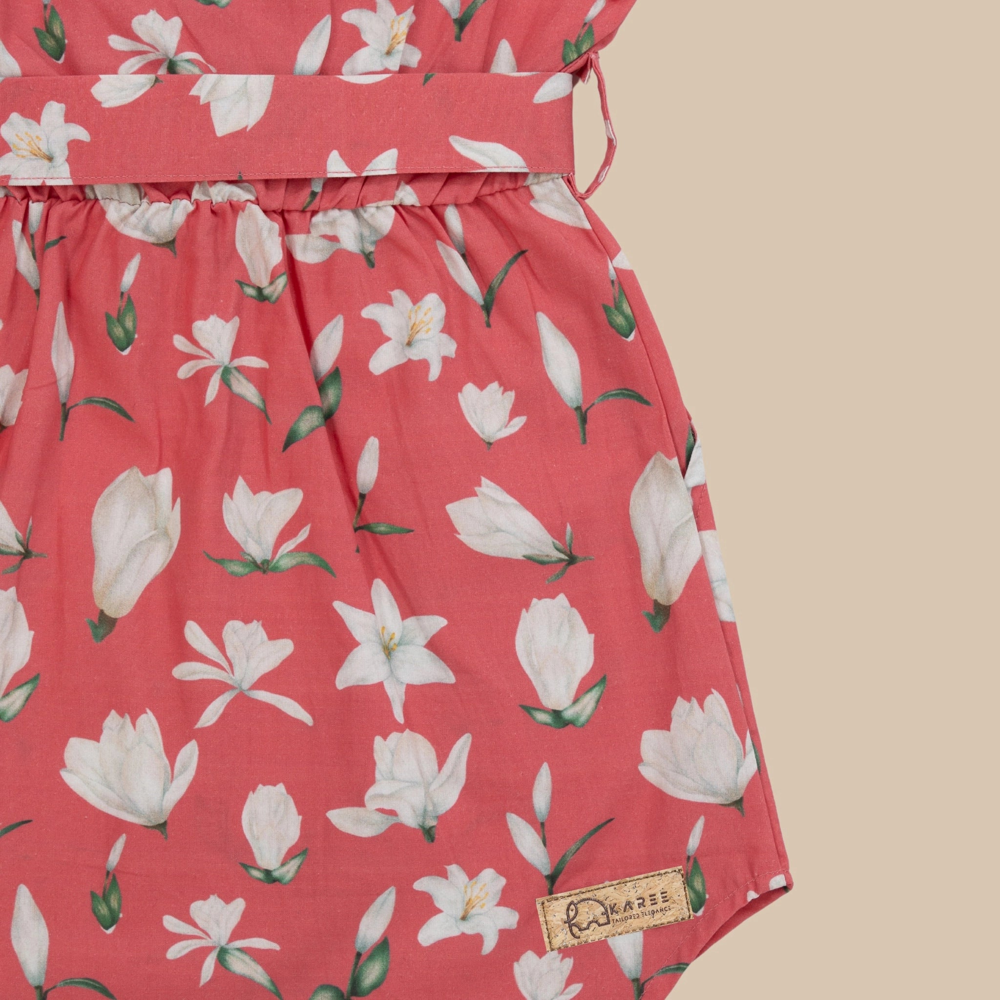 Mineral Red Cotton Shirt Dress for Girls | Karee Sustainable Kidswear Kids Karee