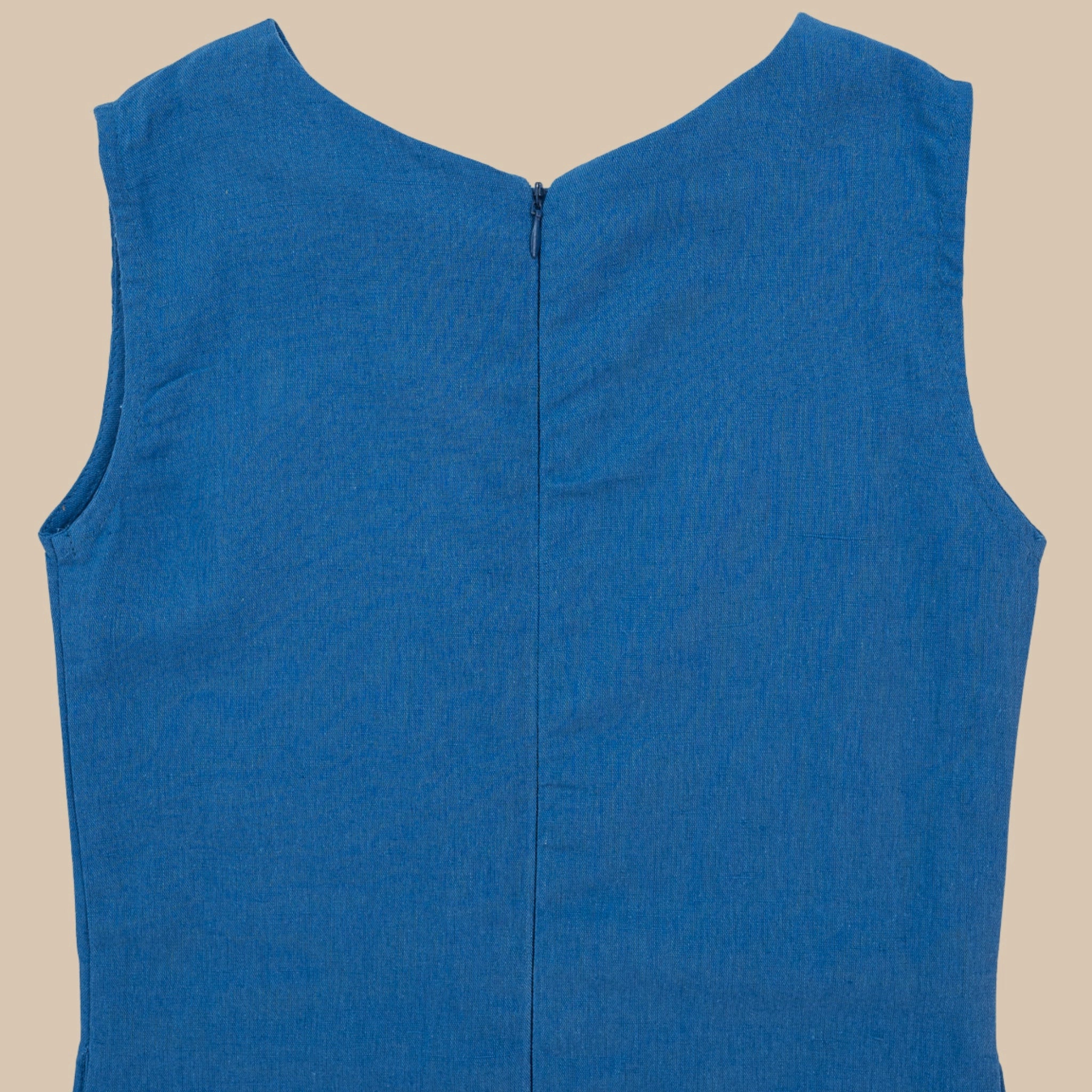 Vallarta Blue Linen Cotton Frock for Girls | Karee Sustainable Kidswear Kids Karee