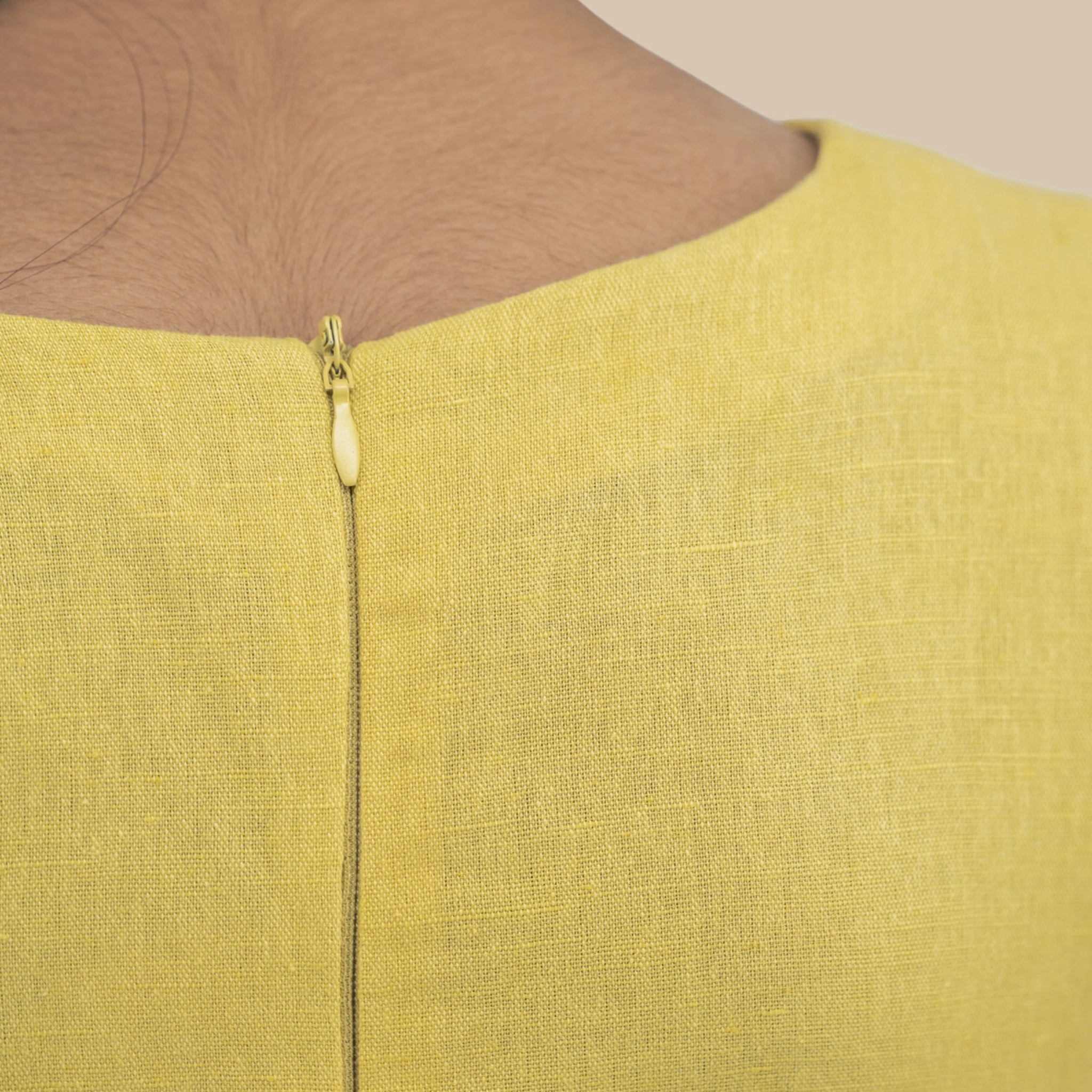 Cream Gold Linen Cotton Frock for Girls | Karee Sustainable Kidswear Kids Karee