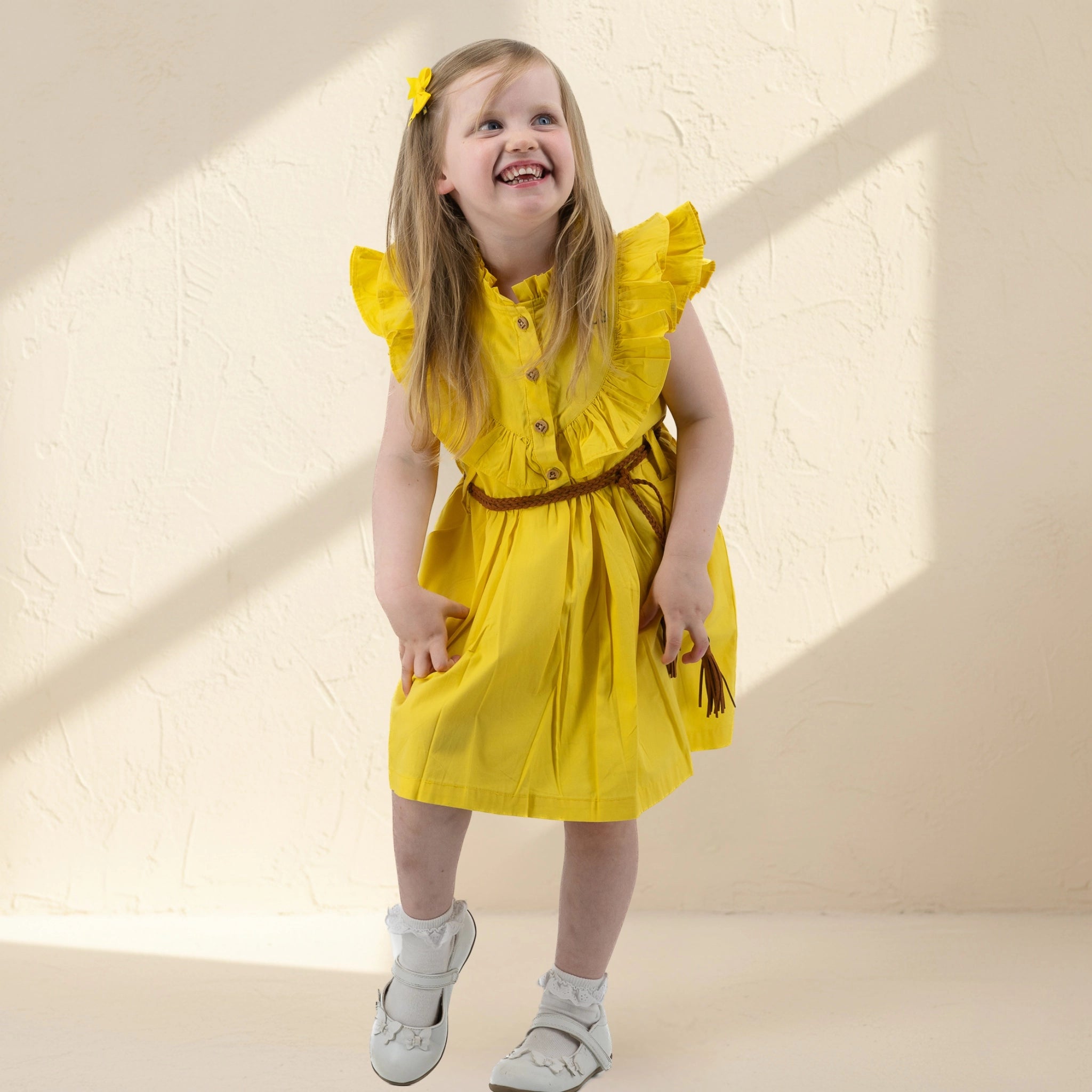 Yellow Cotton Dress for Girls | Karee Sustainable Kidswear Kids Karee
