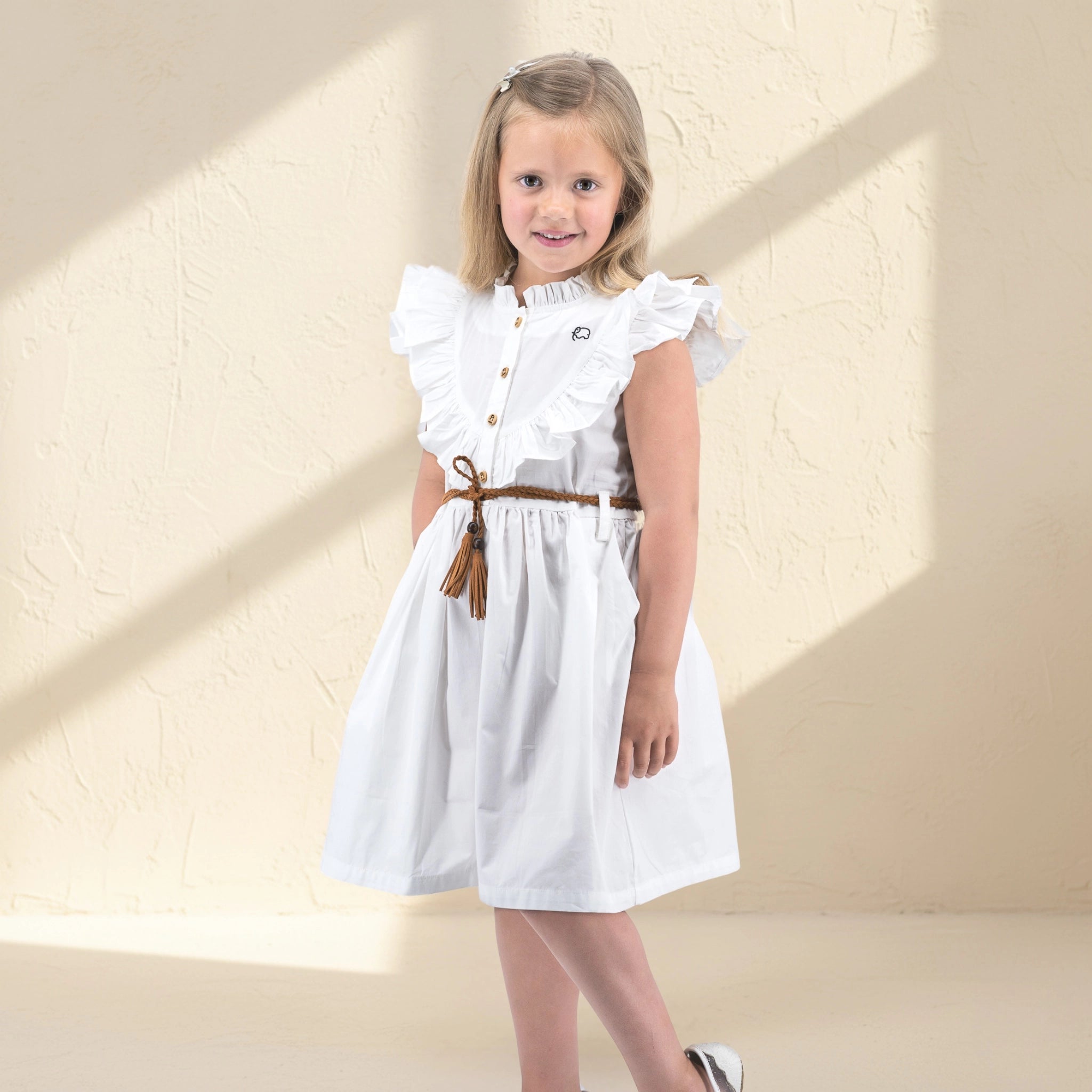 White Cotton Dress for Girls | Karee Sustainable Kidswear Kids Karee