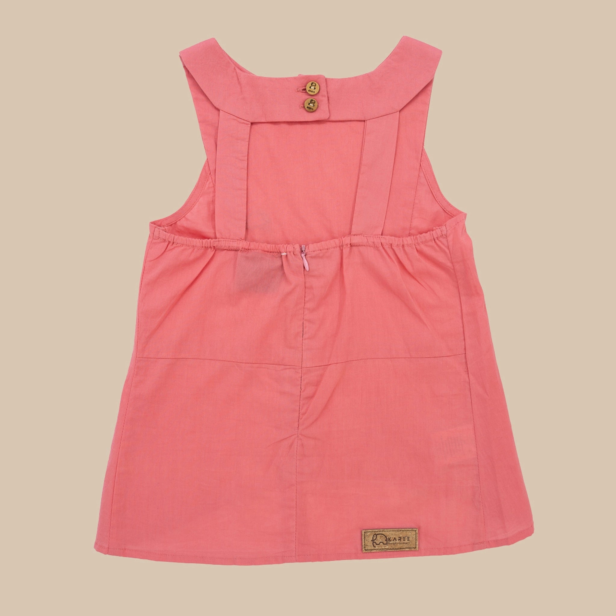 Tea Rose Cotton Bib Neck Top for Girls | Karee Sustainable Kidswear Kids Karee