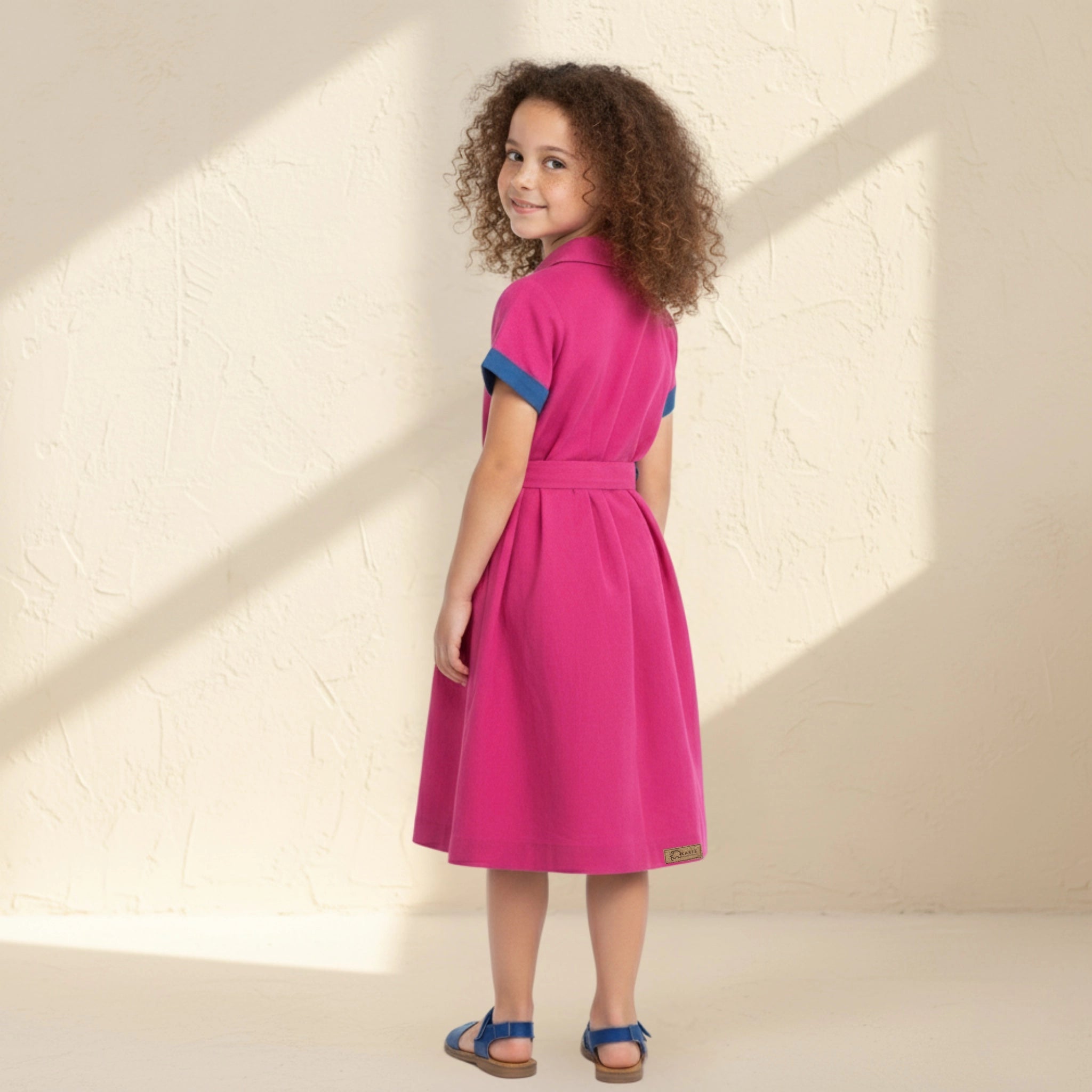 Fuchsia Purple Linen Dress for Girls | Karee Sustainable Kidswear Kids Karee