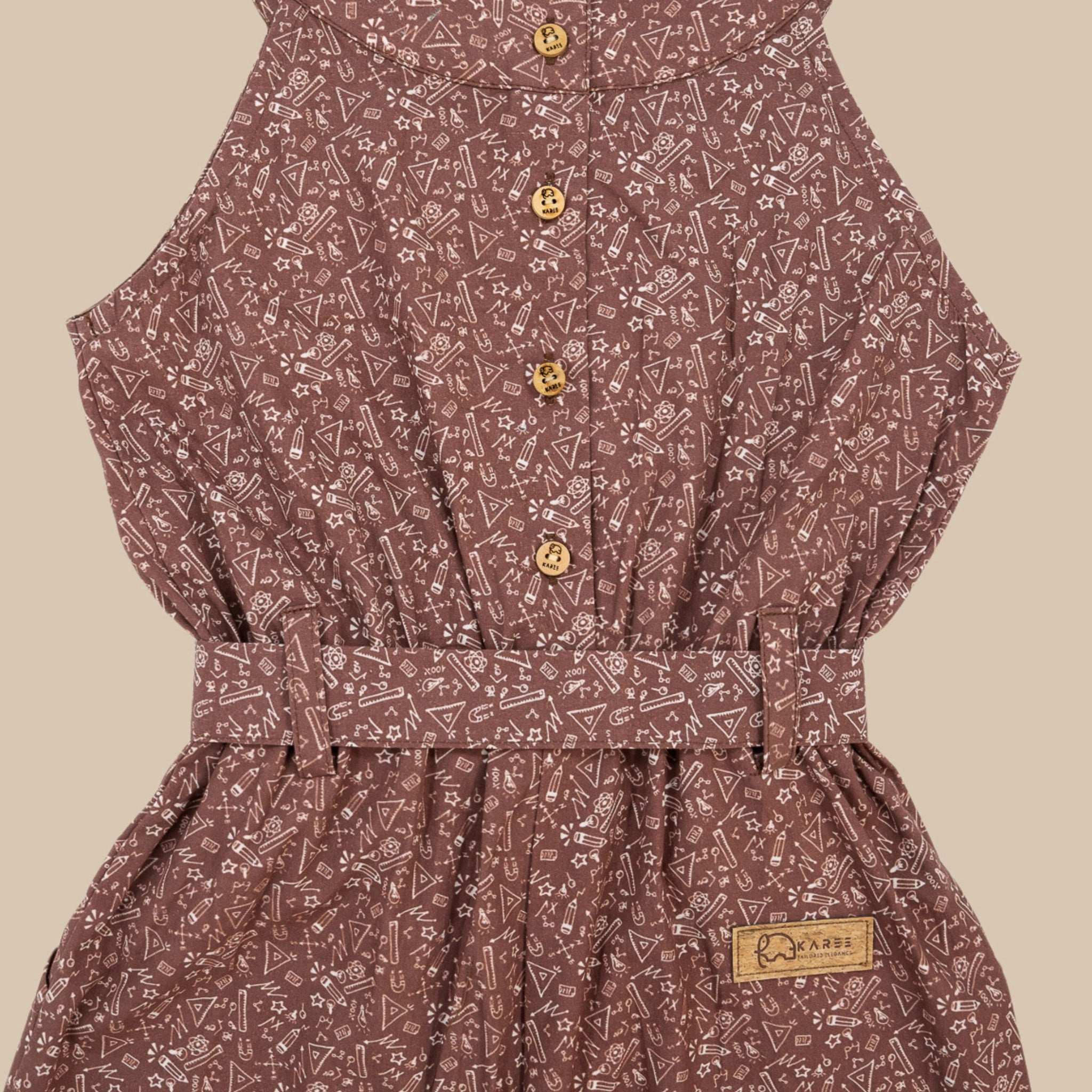 Cocoa Brown Cotton Jumpsuit for Girls | Karee Sustainable Kidswear Kids Karee