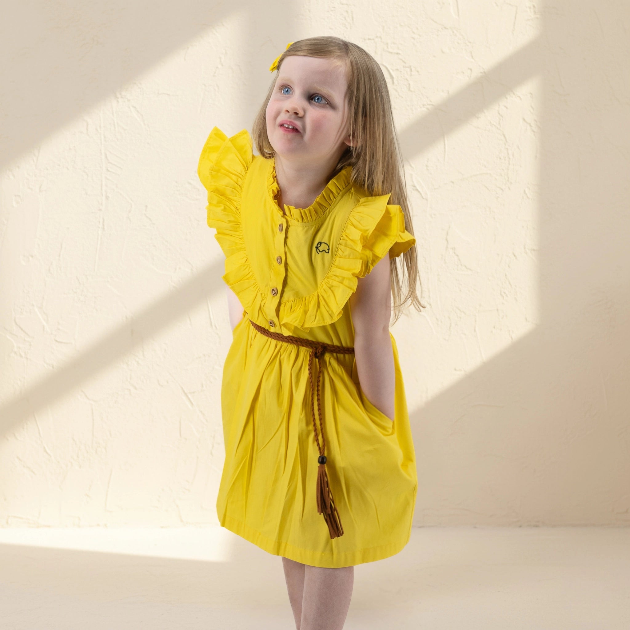 Yellow Cotton Dress for Girls | Karee Sustainable Kidswear Kids Karee