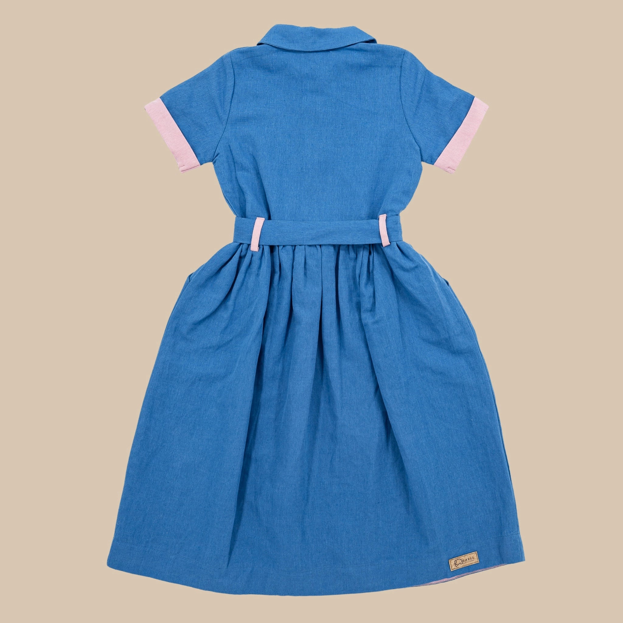 Parisian Blue Linen Dress for Girls | Karee Sustainable Kidswear Kids Karee