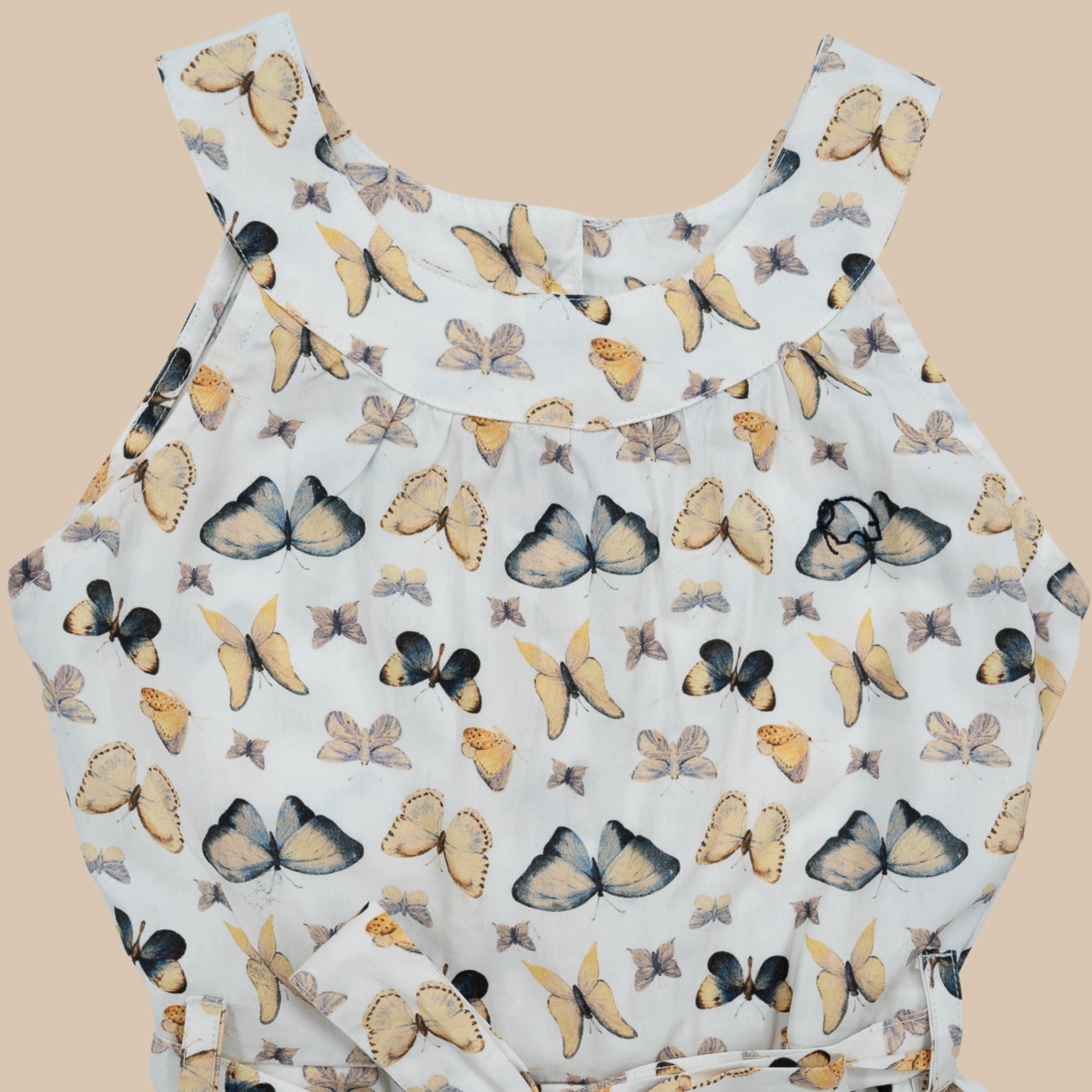 White Cotton Play Suit for Girls | Karee Sustainable Kidswear Kids Karee