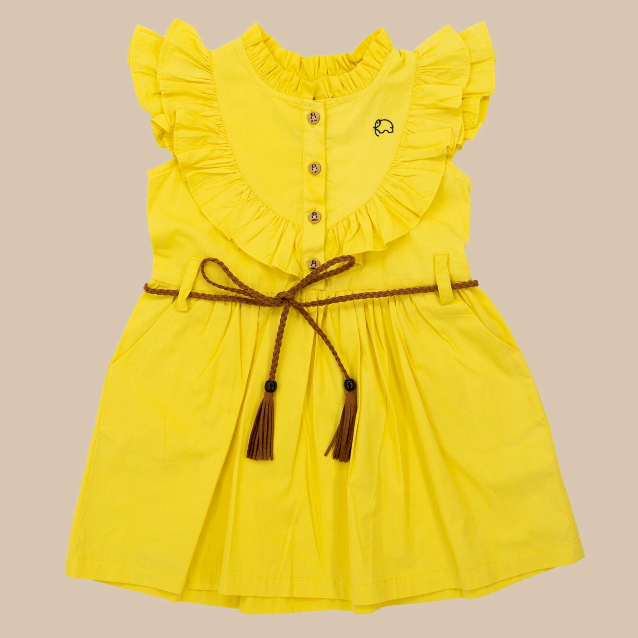 Yellow Cotton Dress for Girls | Karee Sustainable Kidswear Kids Karee