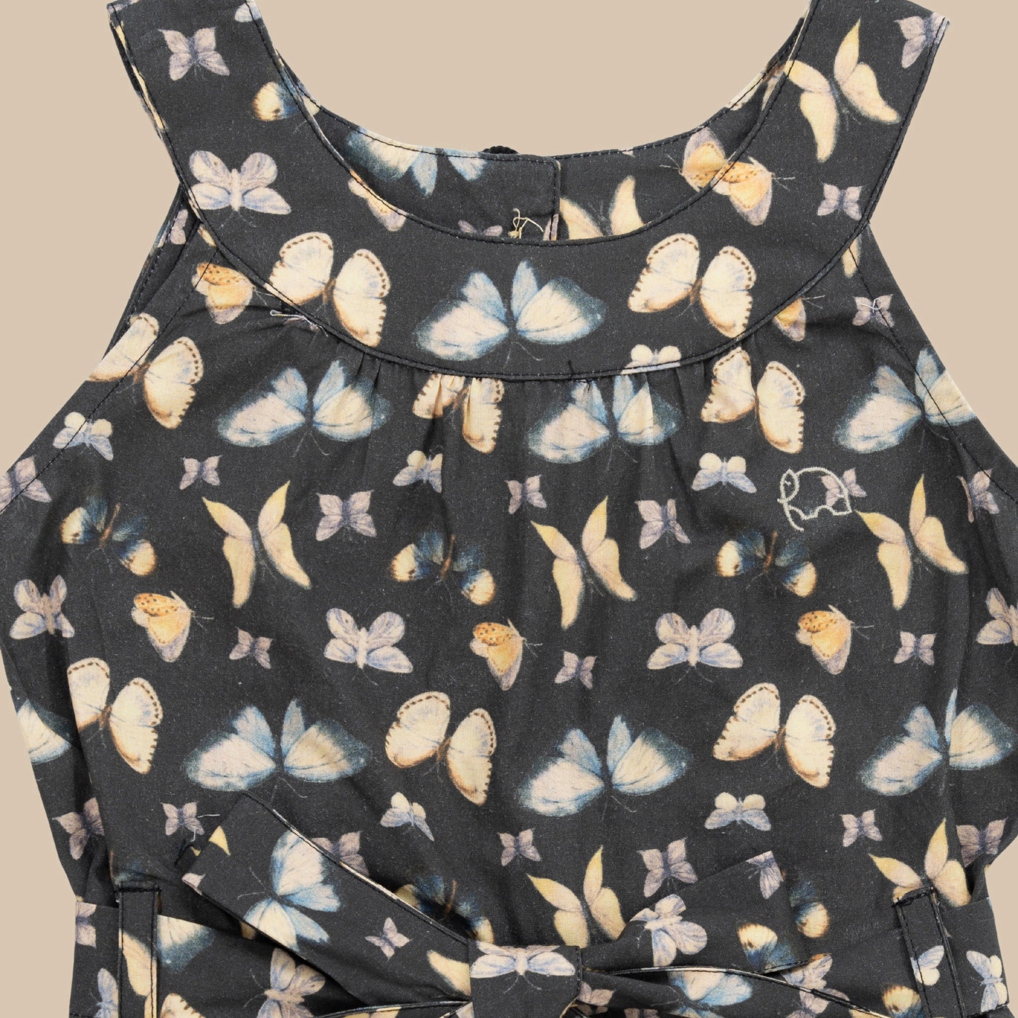 Pirate Black Cotton Play Suit for Girls | Karee Sustainable Kidswear Kids Karee