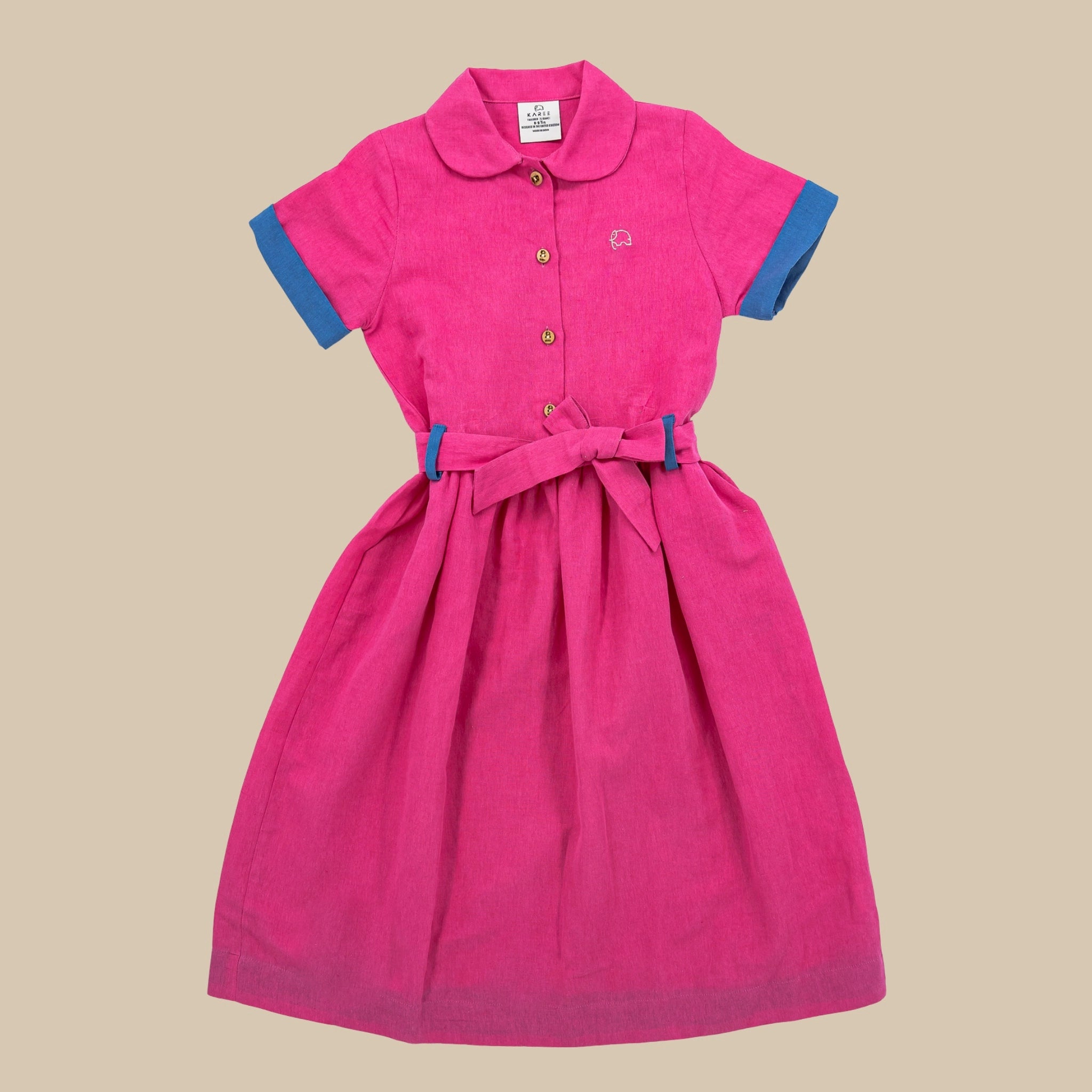 Fuchsia Purple Linen Dress for Girls | Karee Sustainable Kidswear Kids Karee