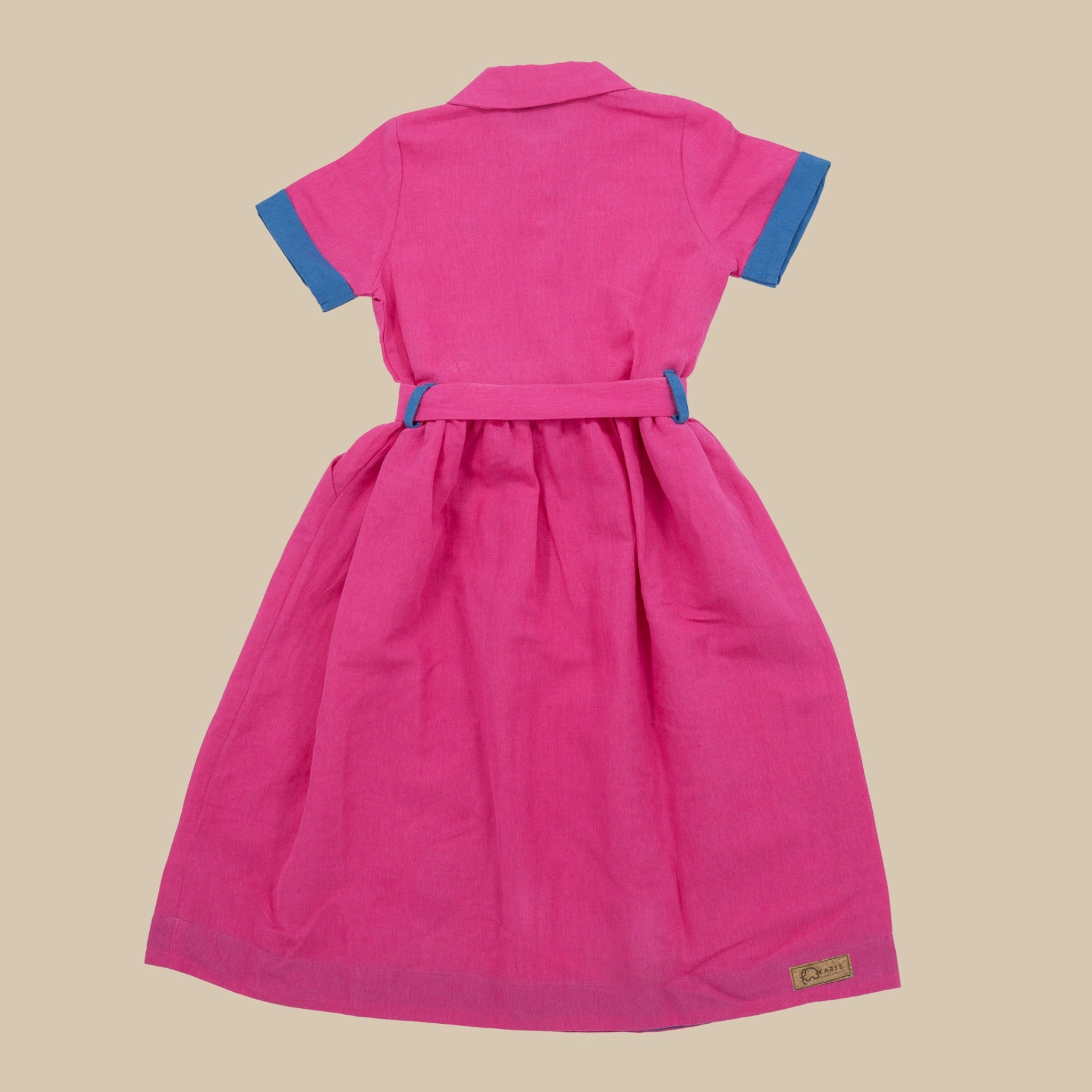 Fuchsia Purple Linen Dress for Girls | Karee Sustainable Kidswear Kids Karee