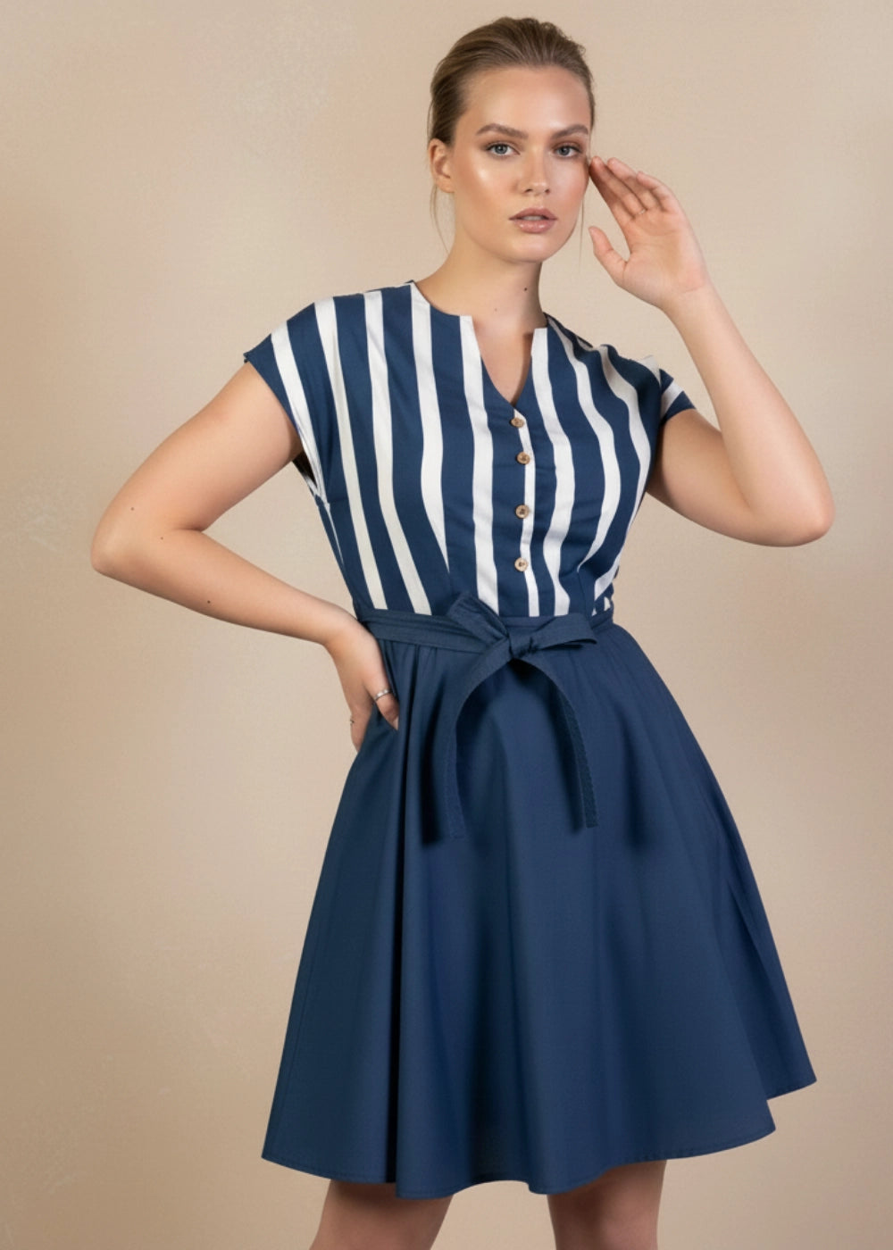 Denim & White Oasis Cotton Midi Dress