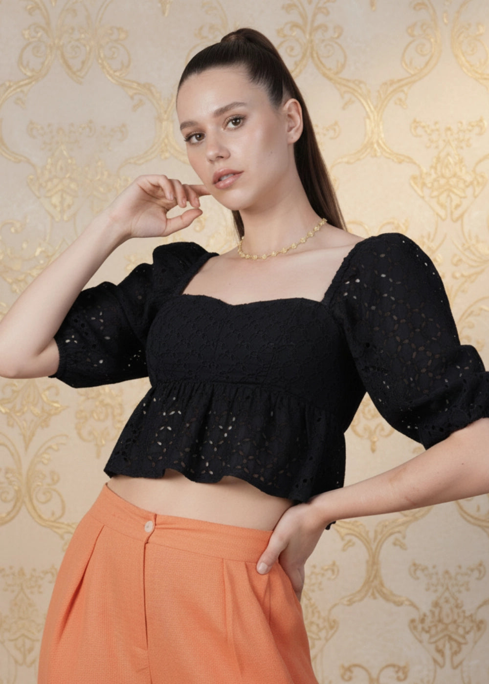 Black Lace Enchantment Blouse