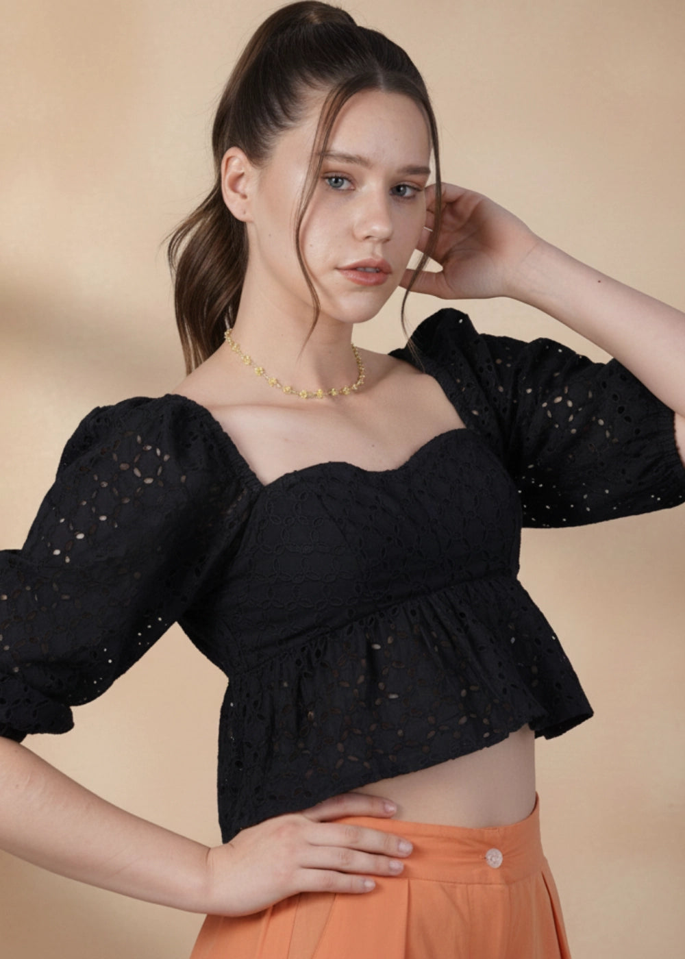 Black Lace Enchantment Blouse