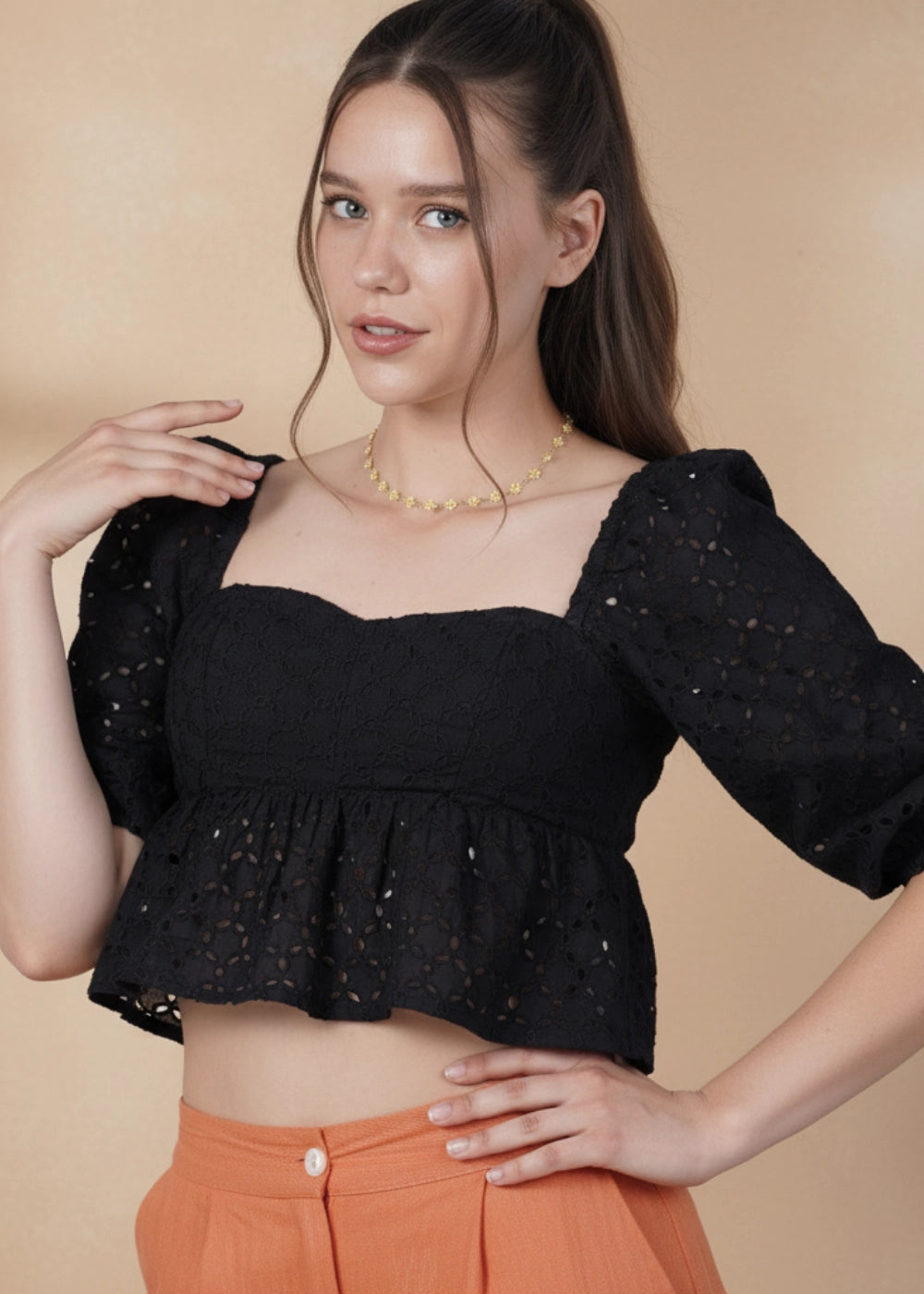 Black Lace Enchantment Blouse