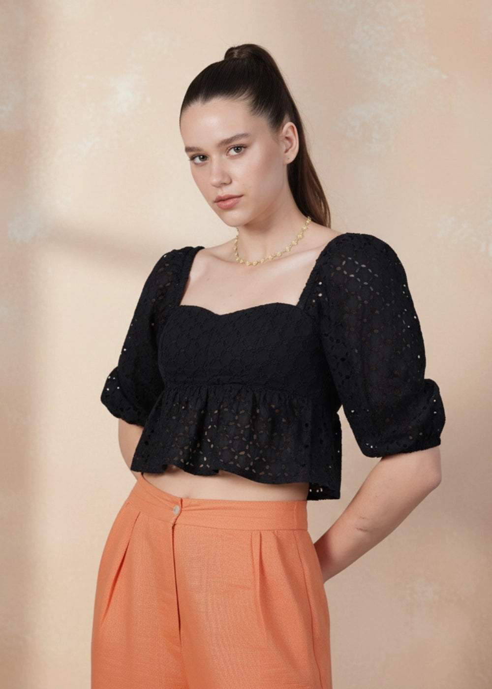 Black Lace Enchantment Blouse