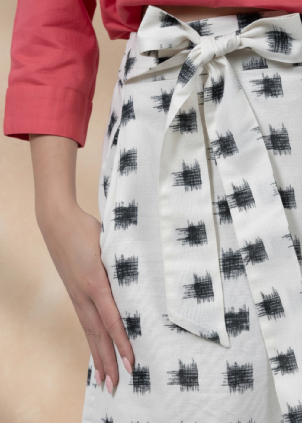 Aqua Haze Elegance Linen Cotton Skirt Women Karee