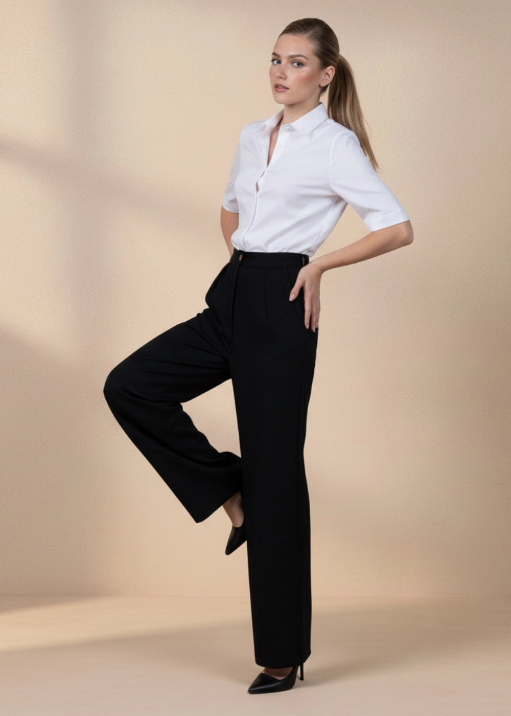 Black Elegance Wide-Leg Trousers