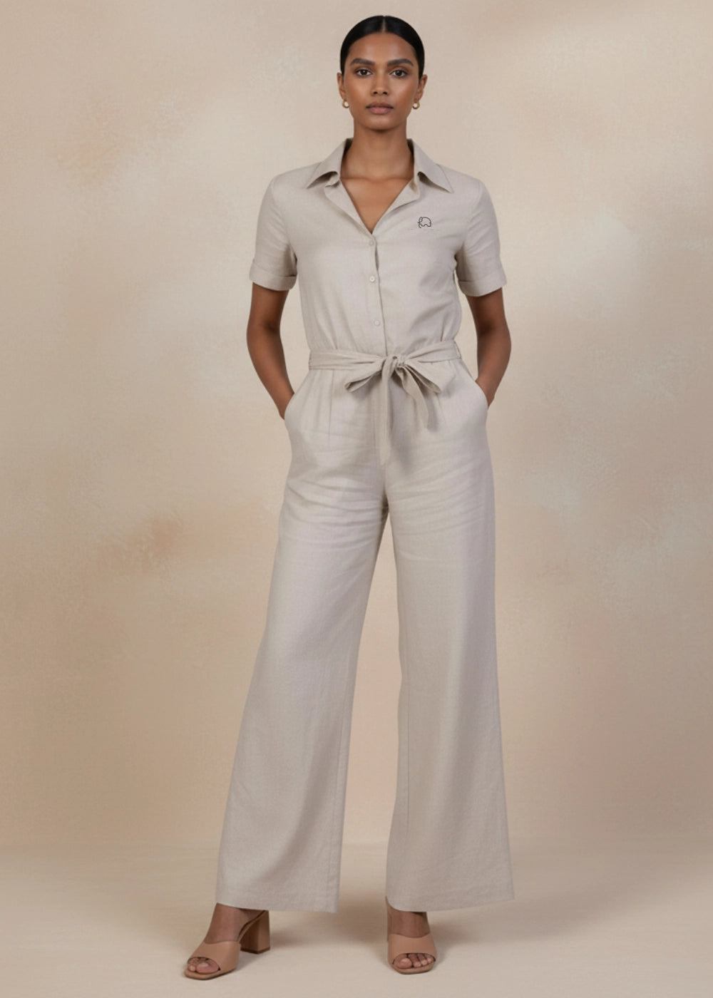 Merino Elegance Viscose Linen Jumpsuit