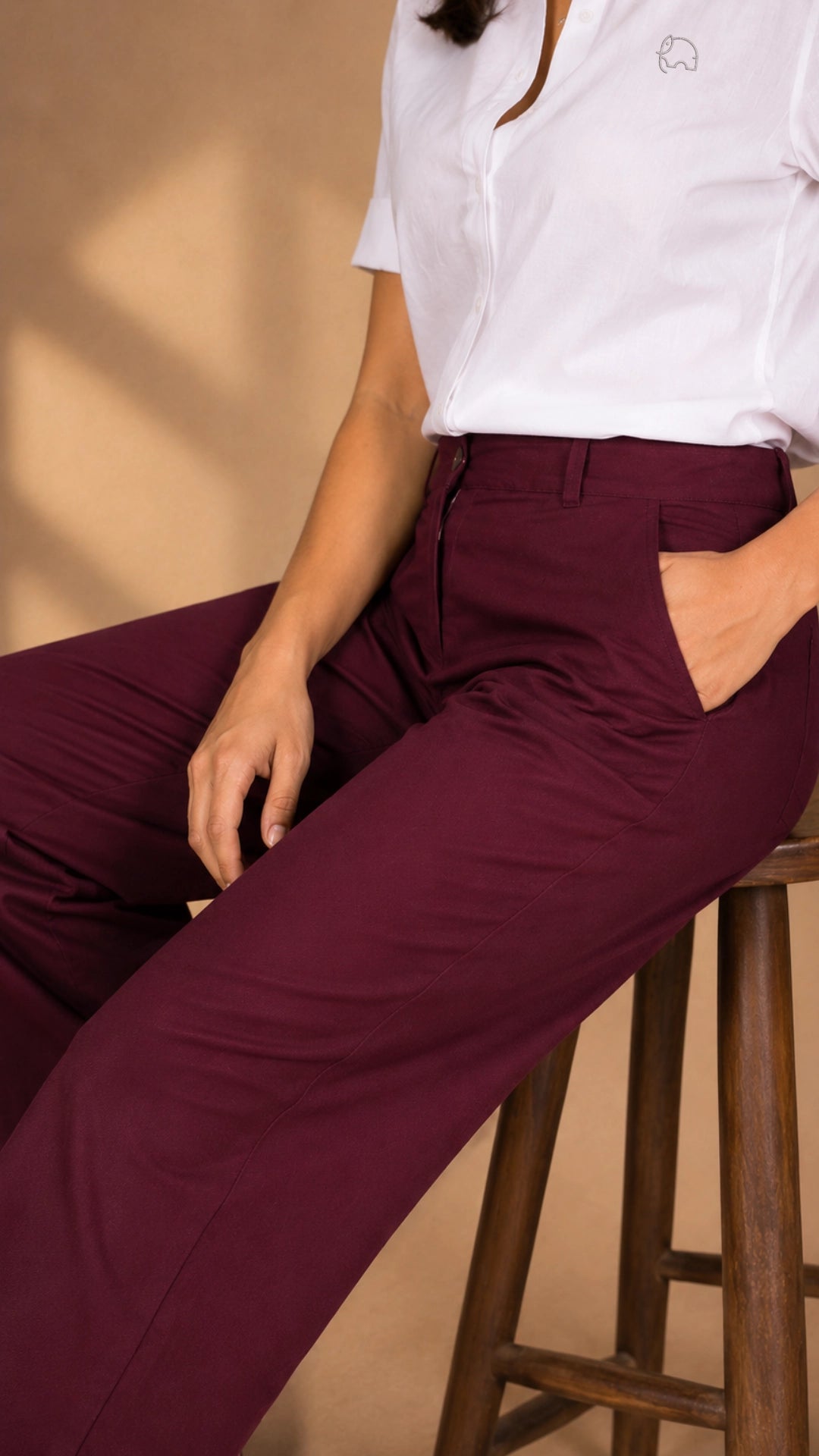 Black Rose Print Linen Trousers for Women India — Wide Leg | Karee Women Karee