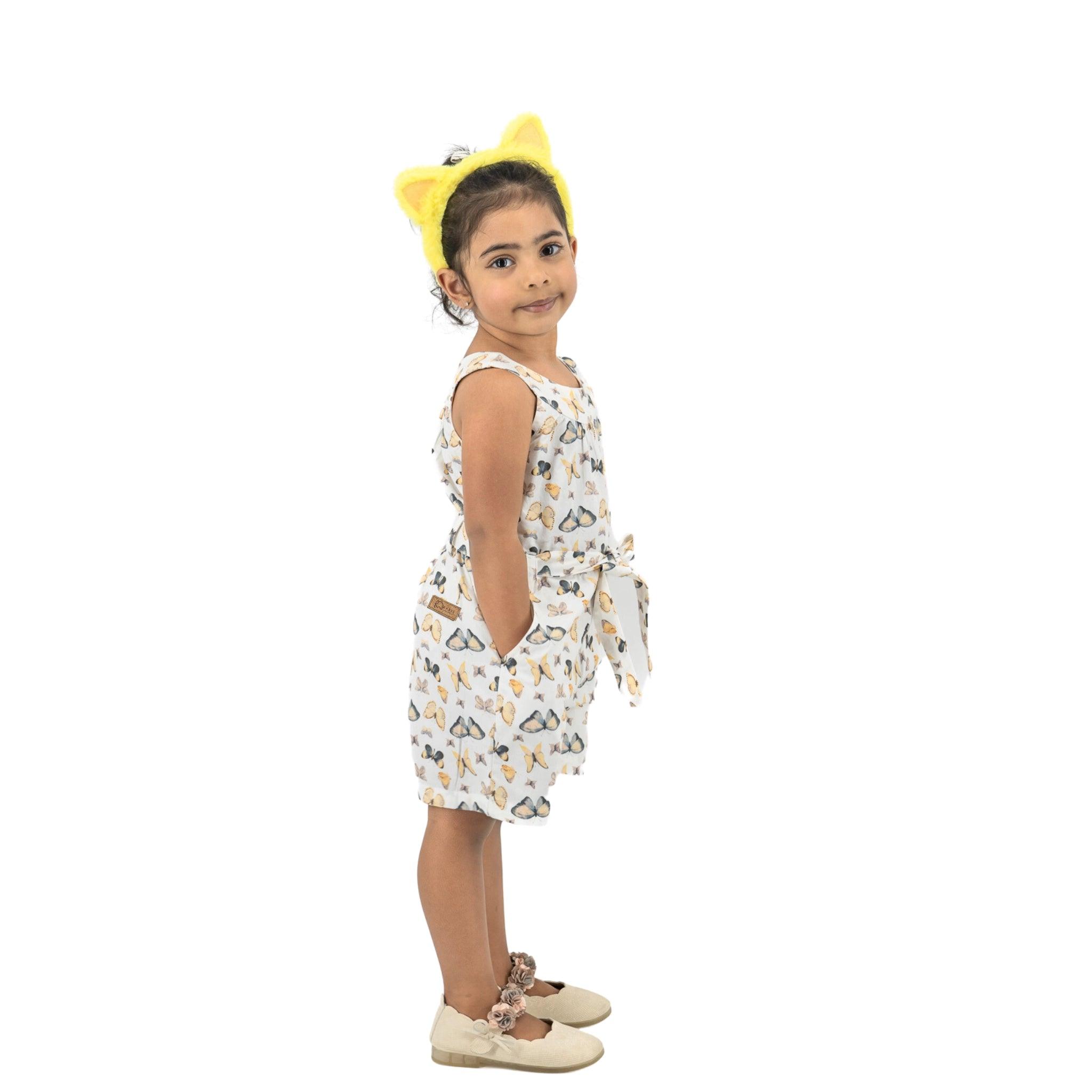 White Adventure-Ready Cotton Play Suit - Karee-Designs
