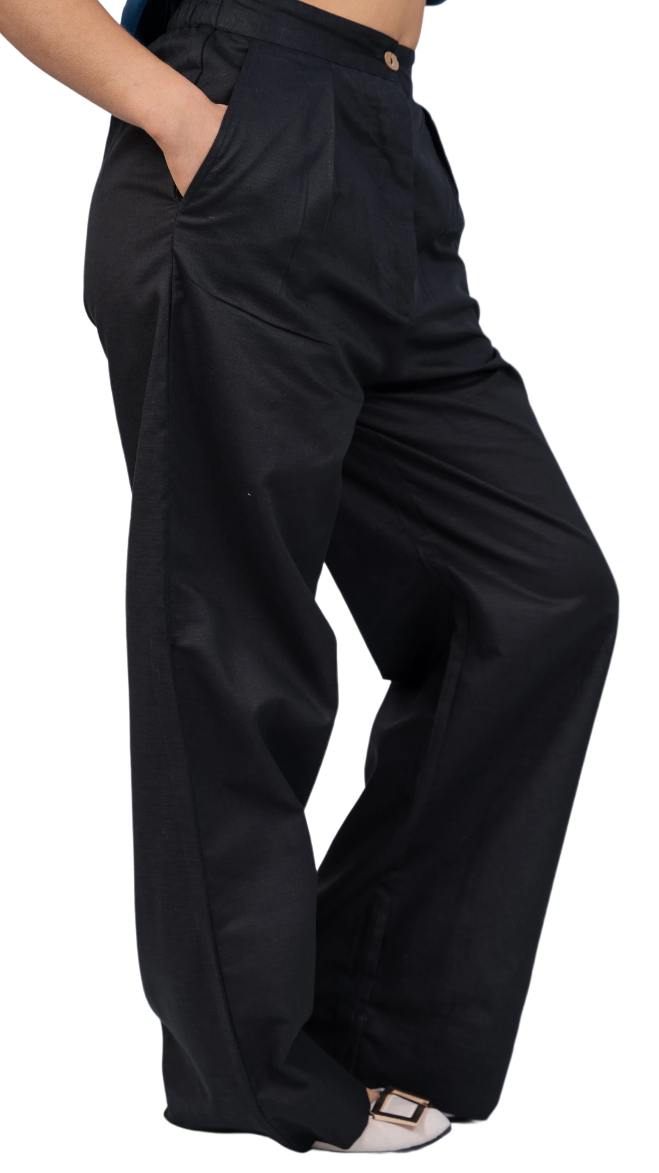 Noir Elegance Wide Leg Trousers | Sustainable Women’s Trousers | KAREE