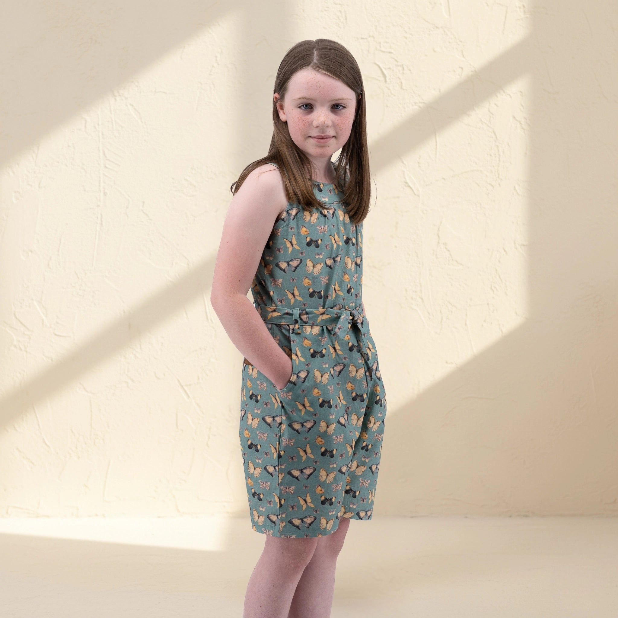 Surf Blue Cotton Play Suit for Girls | Karee Sustainable Kidswear Kids Karee