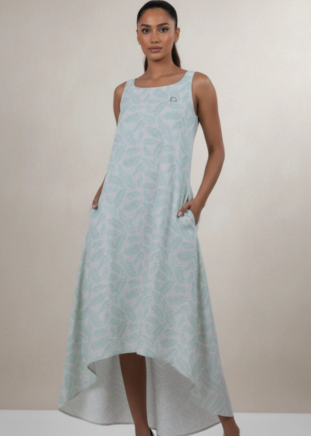 Mystic Breeze High Low Linen Cotton Dress | Sustainable Women's Dresses