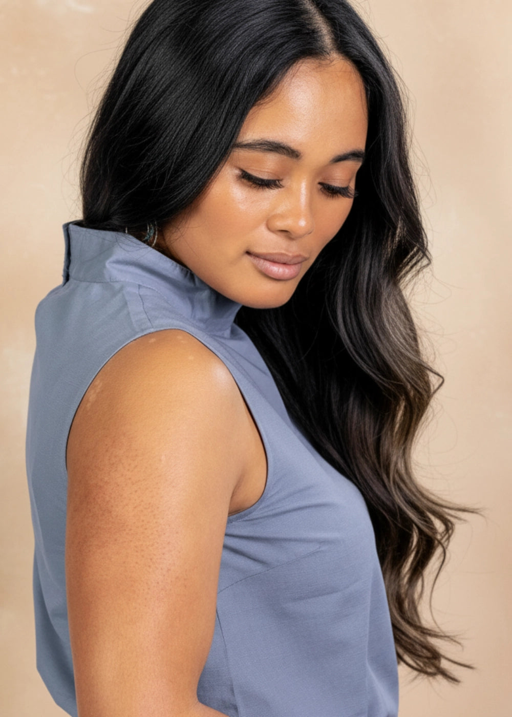 Classic Grey Sleeveless Linen-Cotton Top | Karee Sustainable Fashion