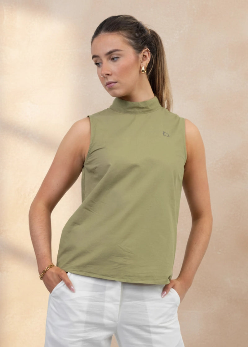 Pear Green Harmony Sleeveless Linen-Cotton Top | Karee Sustainable Fashion XL Women Karee